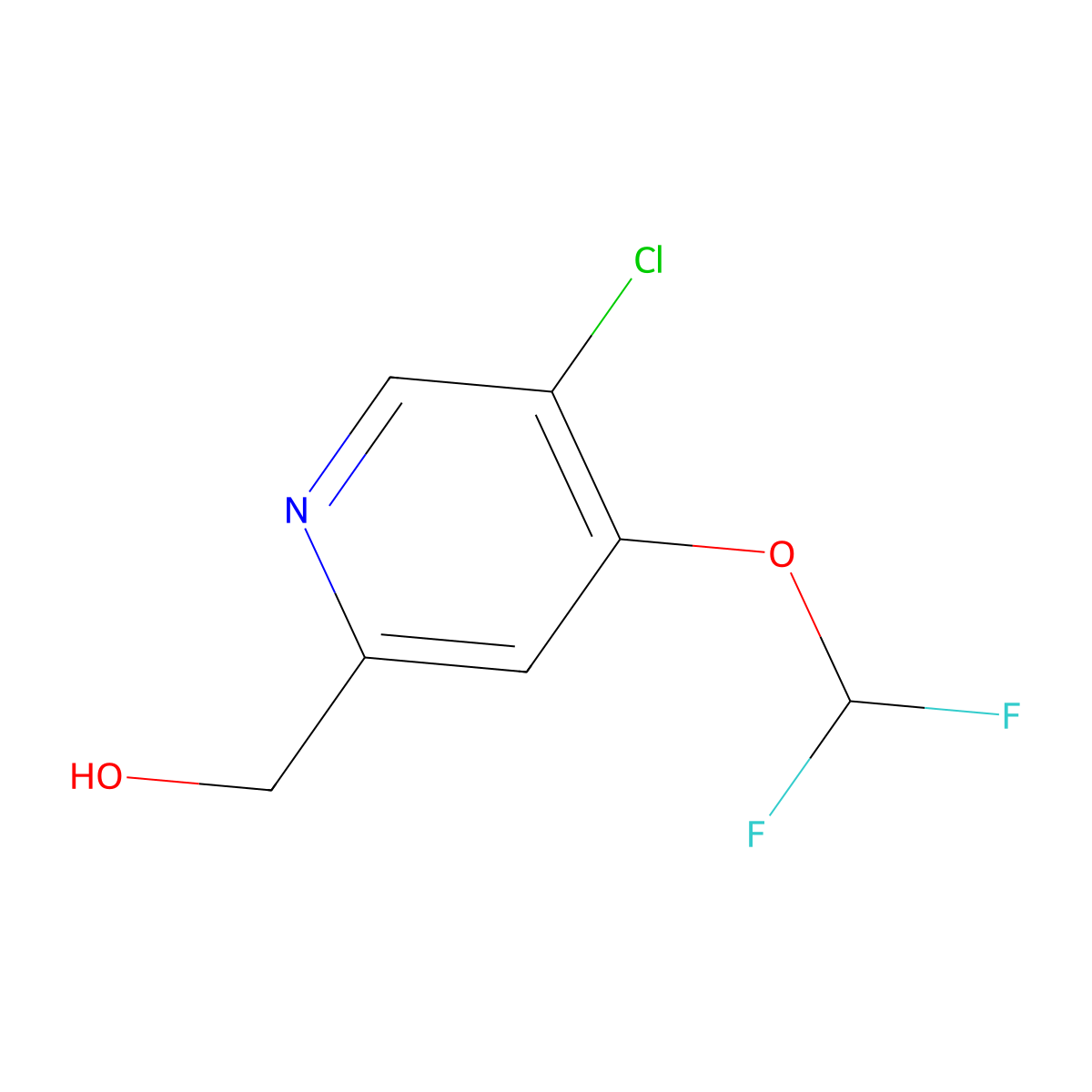 (5-Chloro-4-(difluoromethoxy)pyridin-2-yl)methanol molecular structure, CAS 1805028-11-8