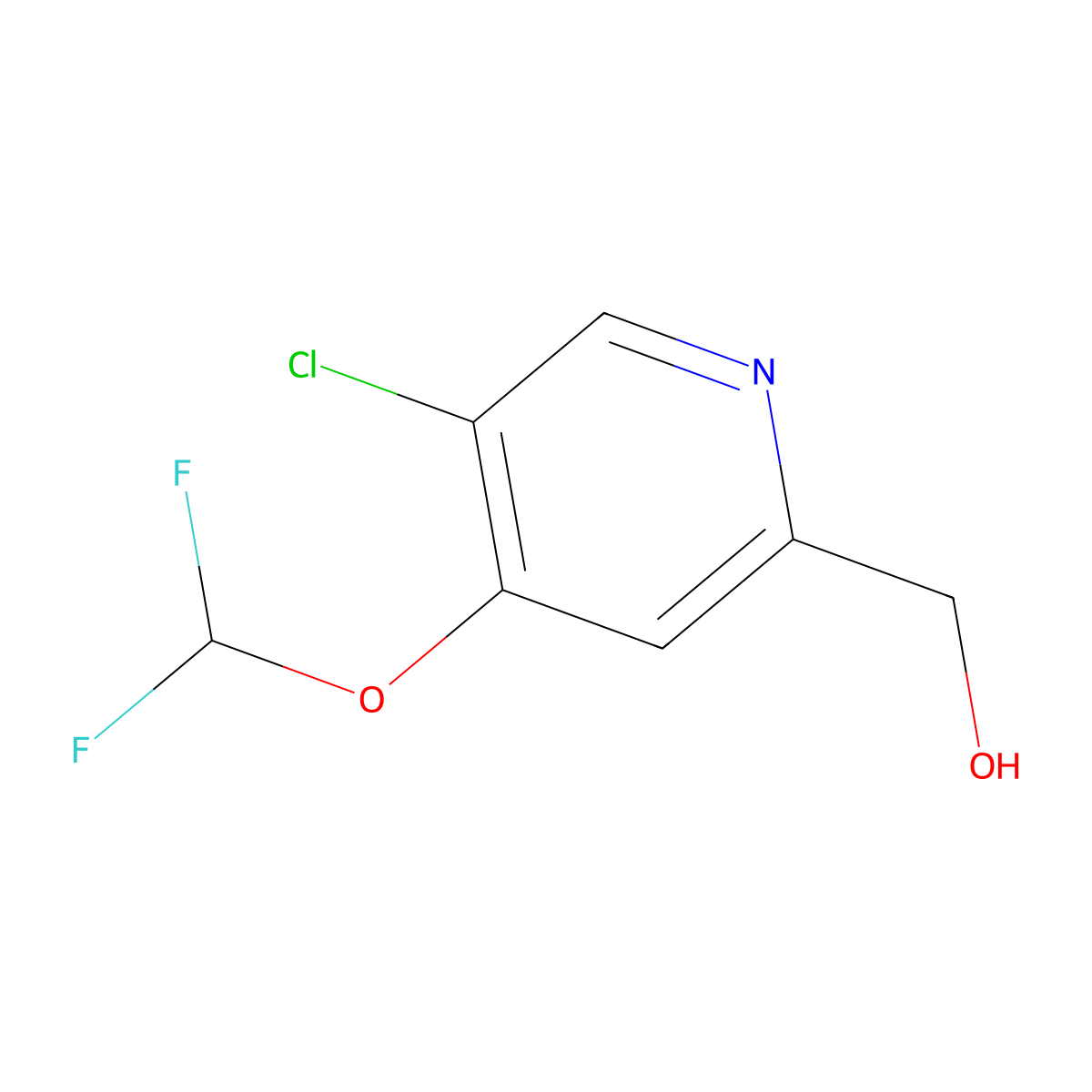 (5-Chloro-4-(difluoromethoxy)pyridin-2-yl)methanol molecular structure, CAS 1805028-11-8