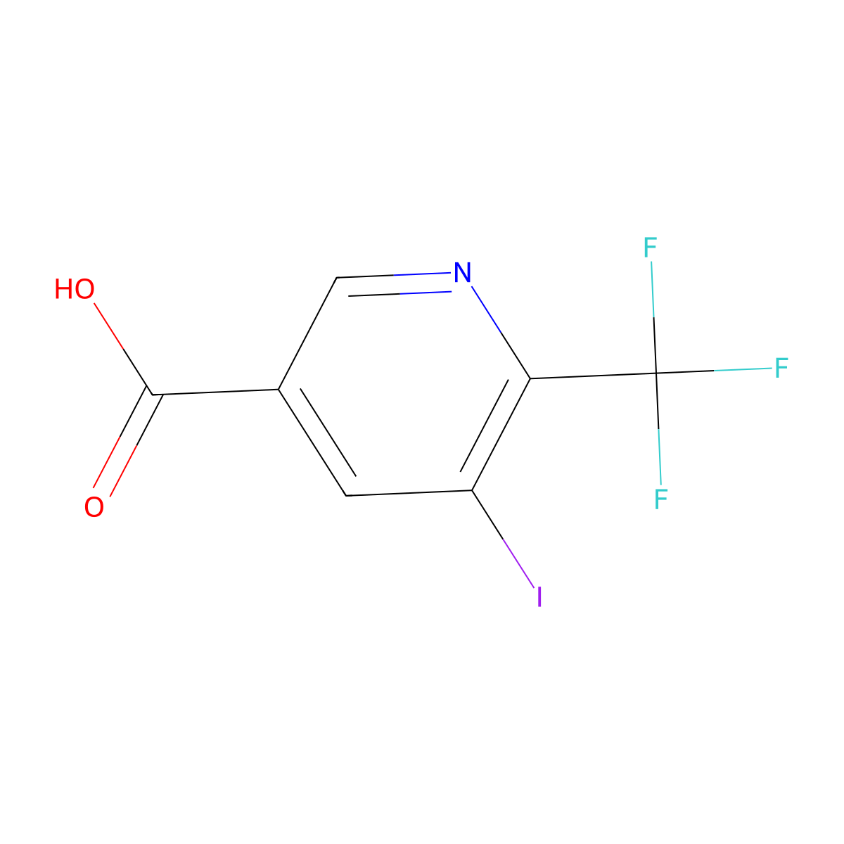 5-Iodo-6-(trifluoromethyl)nicotinic acid molecular structure, CAS 1805028-51-6
