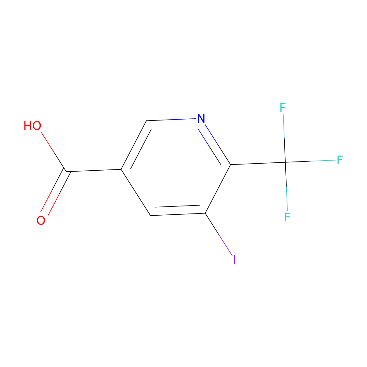 5-Iodo-6-(trifluoromethyl)nicotinic acid molecular structure, CAS 1805028-51-6