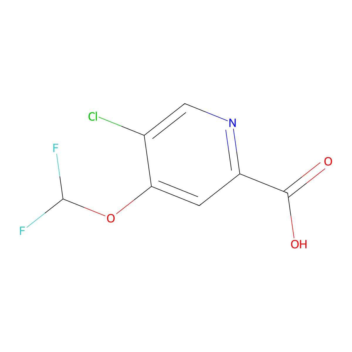 5-Chloro-4-(difluoromethoxy)picolinic acid molecular structure, CAS 1805028-61-8