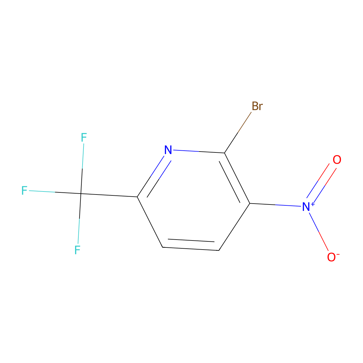 2-Bromo-3-nitro-6-(trifluoromethyl)pyridine molecular structure, CAS 1805028-82-3