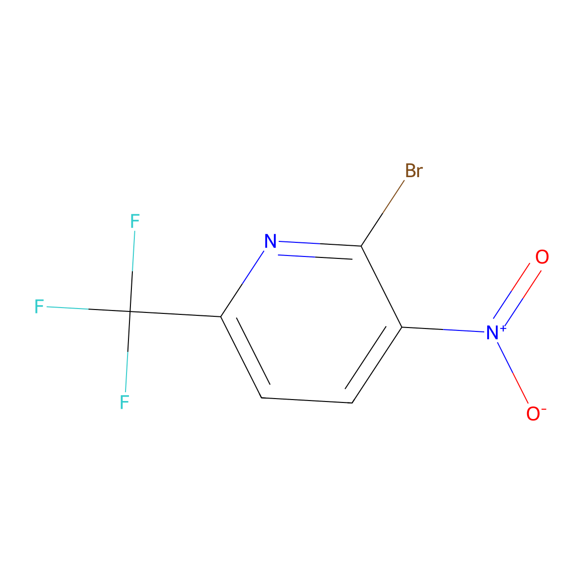 2-Bromo-3-nitro-6-(trifluoromethyl)pyridine molecular structure, CAS 1805028-82-3