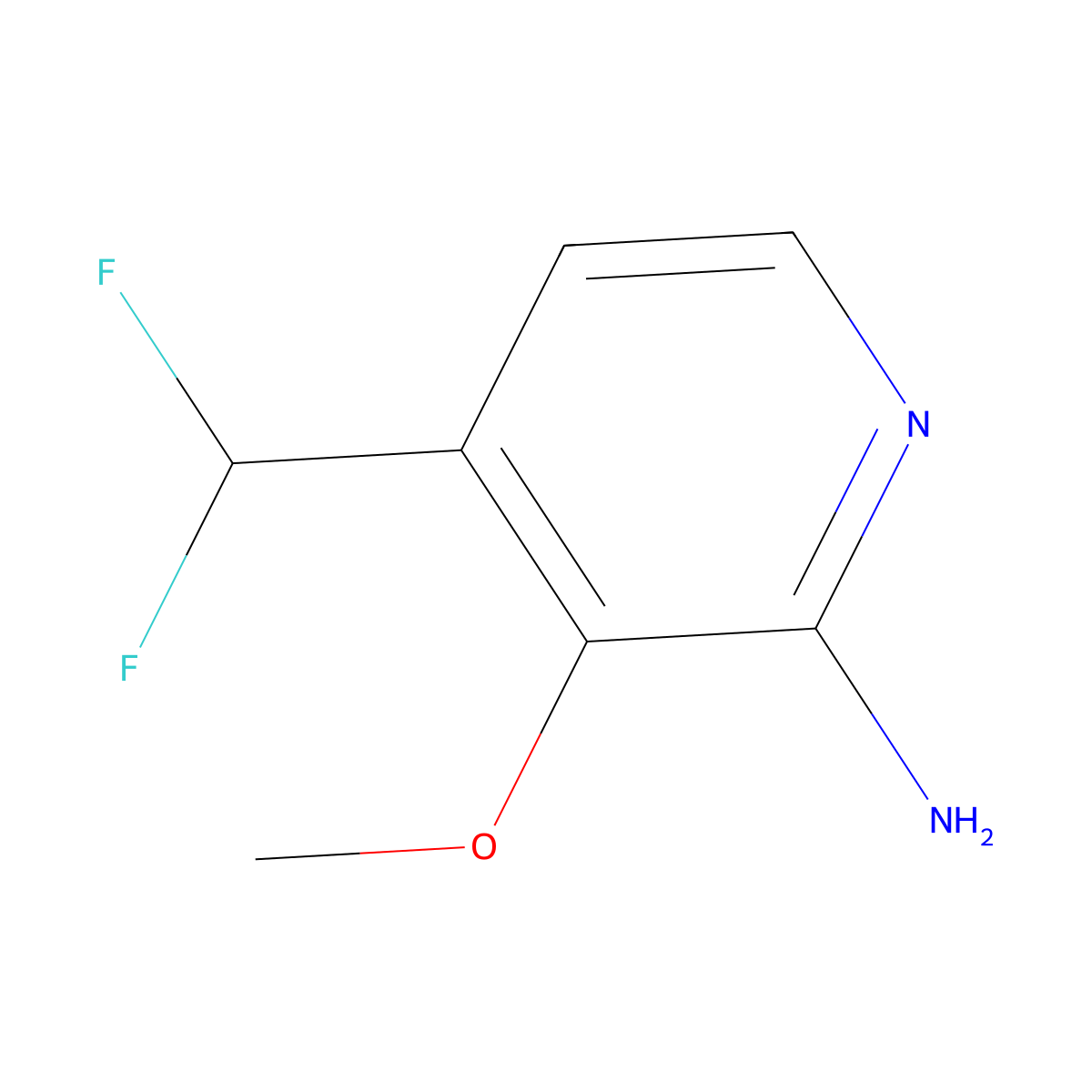 4-(Difluoromethyl)-3-methoxypyridin-2-amine molecular structure, CAS 1805029-25-7