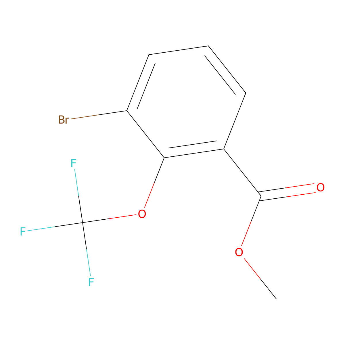 Methyl 3-bromo-2-(trifluoromethoxy)benzoate molecular structure, CAS 1805029-49-5