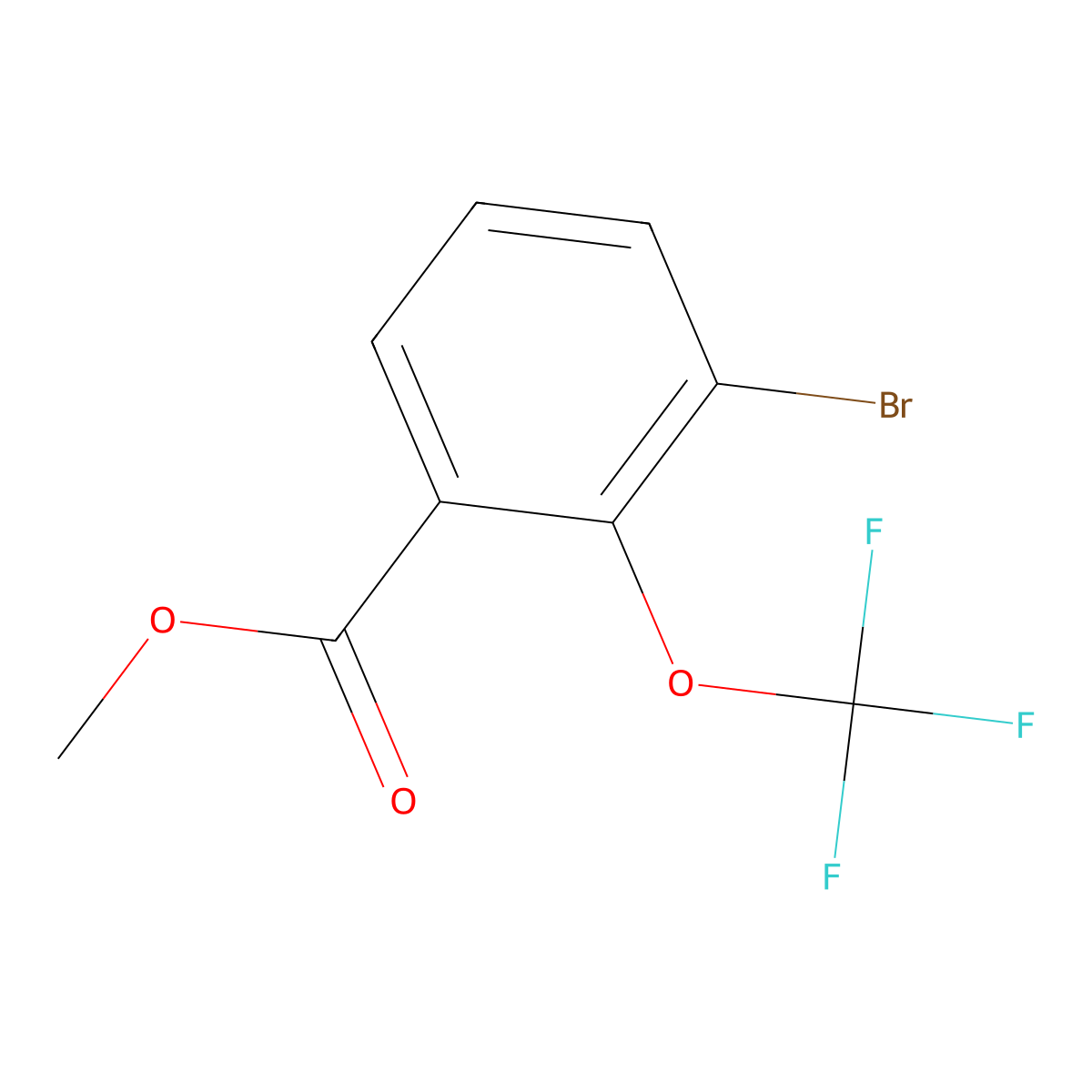Methyl 3-bromo-2-(trifluoromethoxy)benzoate molecular structure, CAS 1805029-49-5
