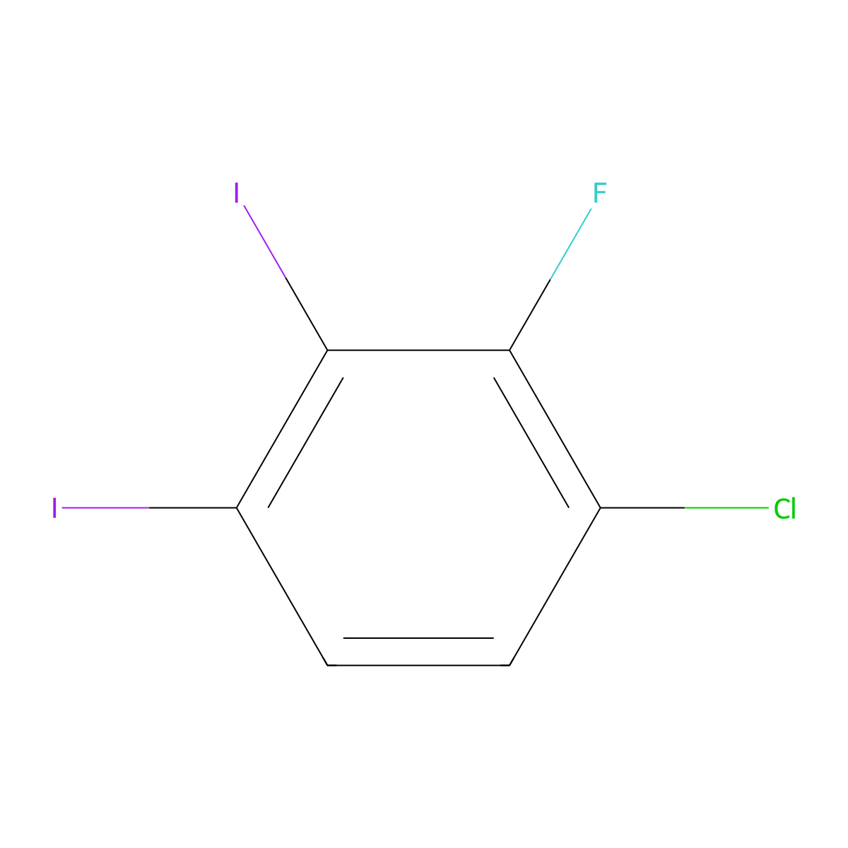 1-Chloro-2-fluoro-3,4-diiodobenzene molecular structure, CAS 1805029-82-6