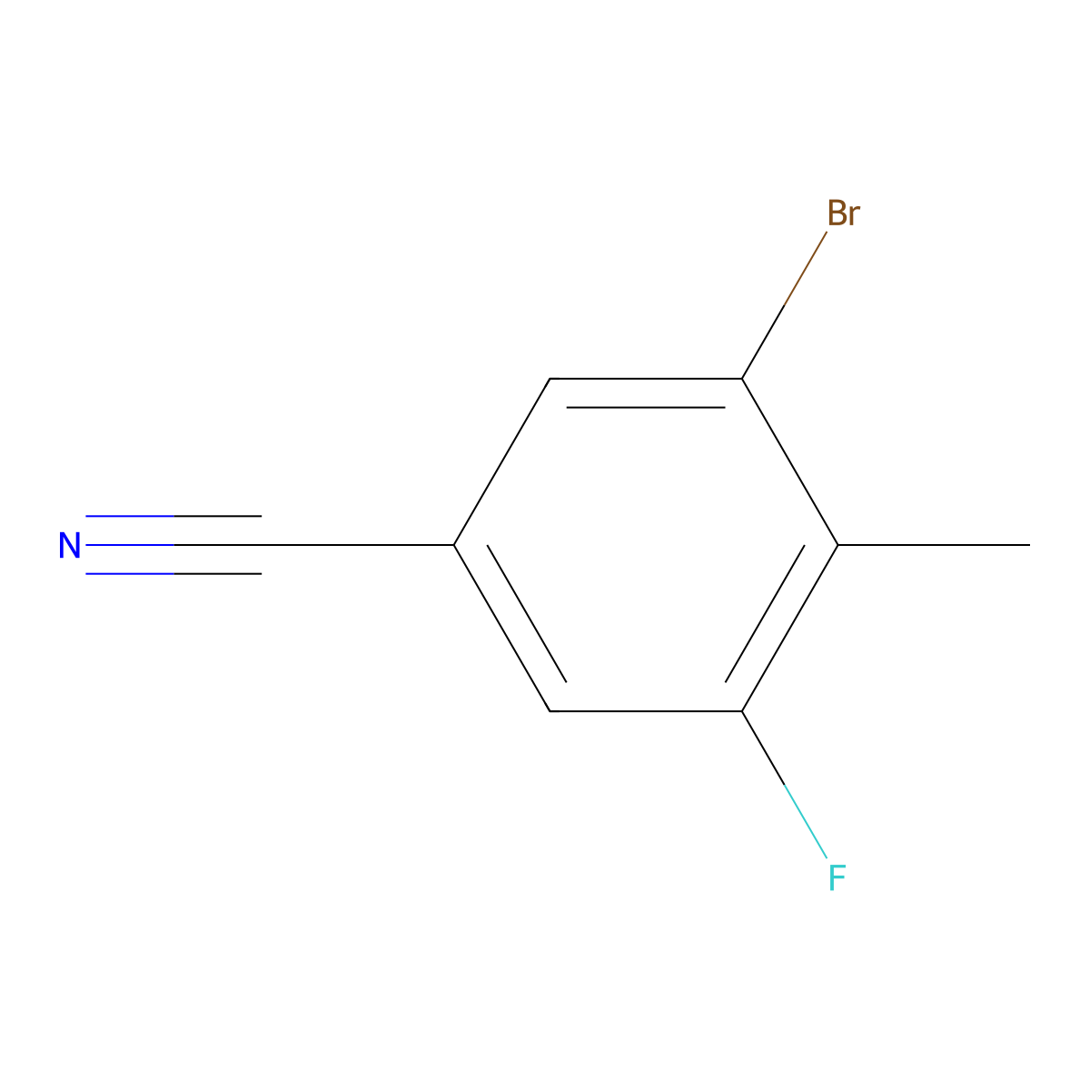 3-Bromo-5-fluoro-4-methylbenzonitrile molecular structure, CAS 1805030-24-3