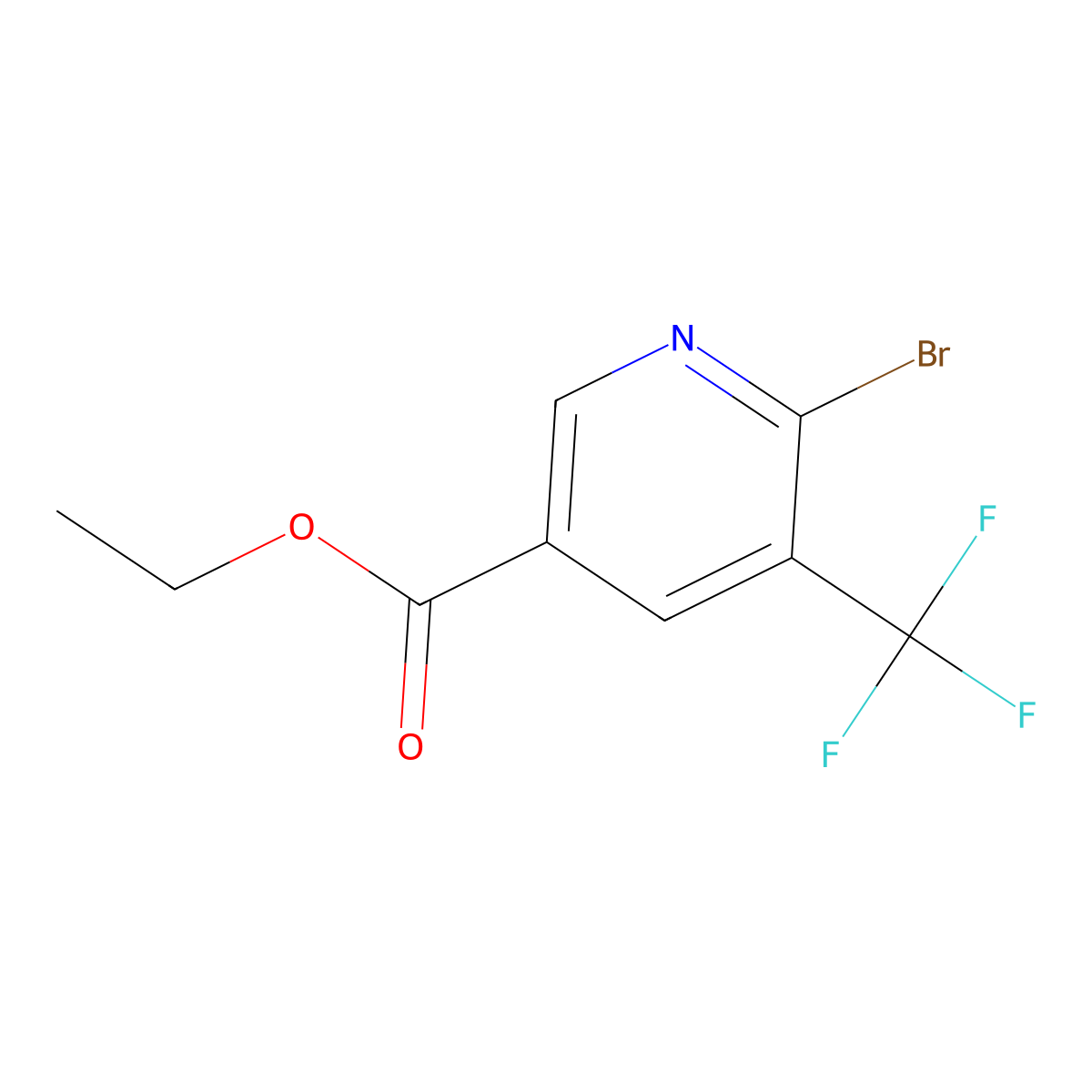Ethyl 6-bromo-5-(trifluoromethyl)nicotinate molecular structure, CAS 1805030-44-7