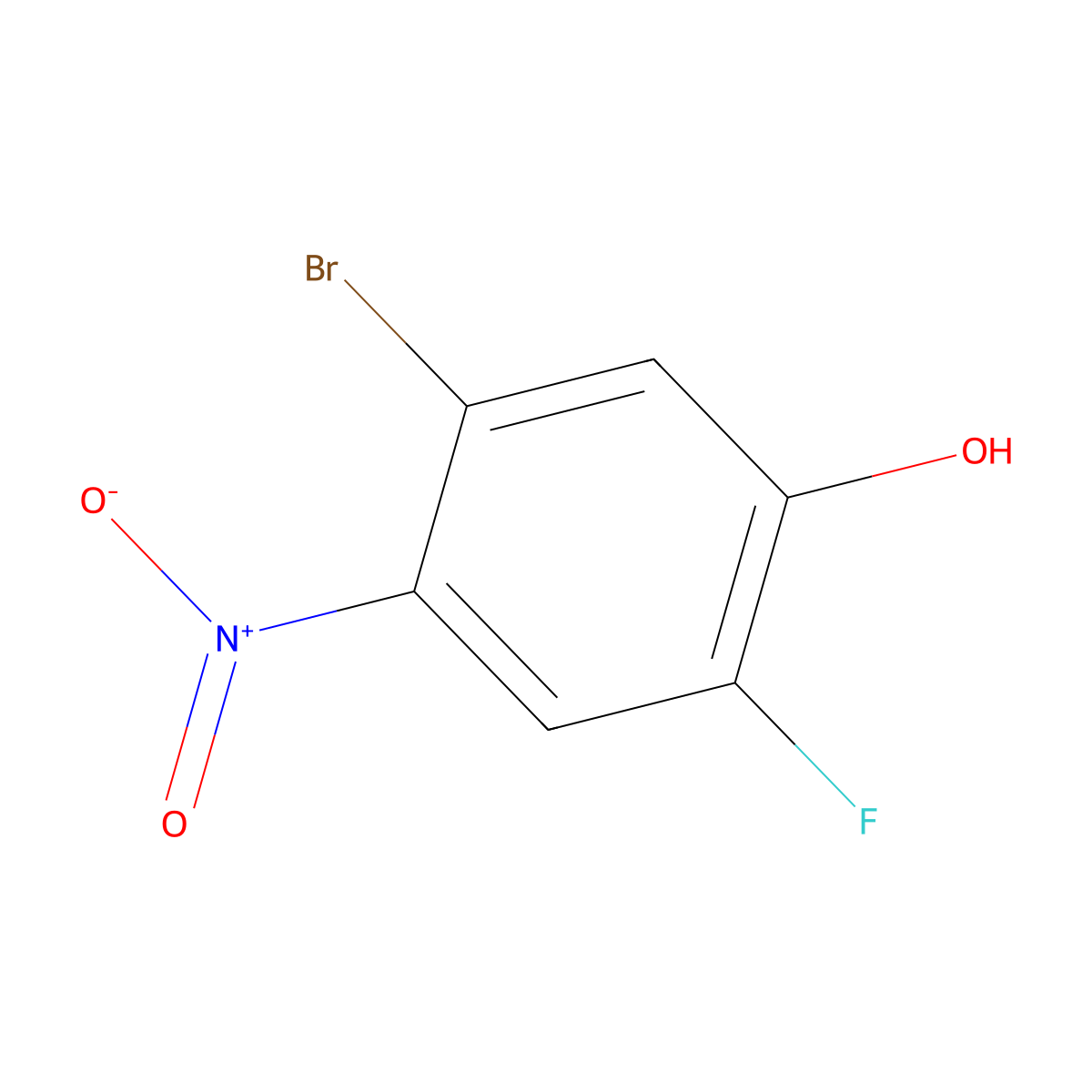 5-Bromo-2-fluoro-4-nitrophenol molecular structure, CAS 1805031-77-9