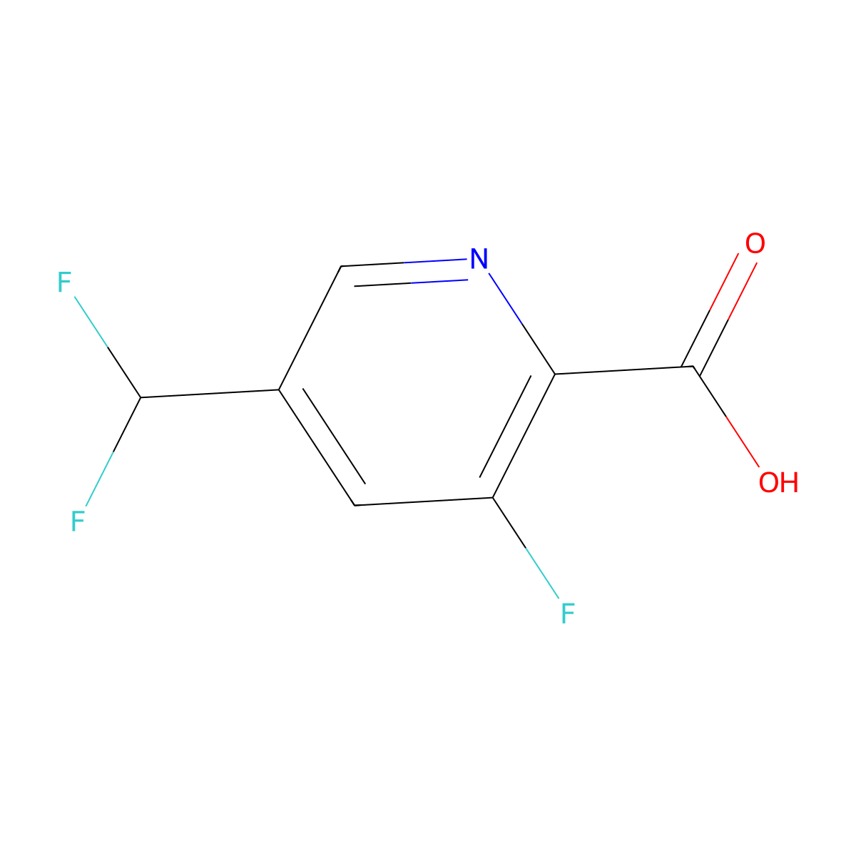 5-(Difluoromethyl)-3-fluoropyridine-2-carboxylic acid molecular structure, CAS 1805032-64-7