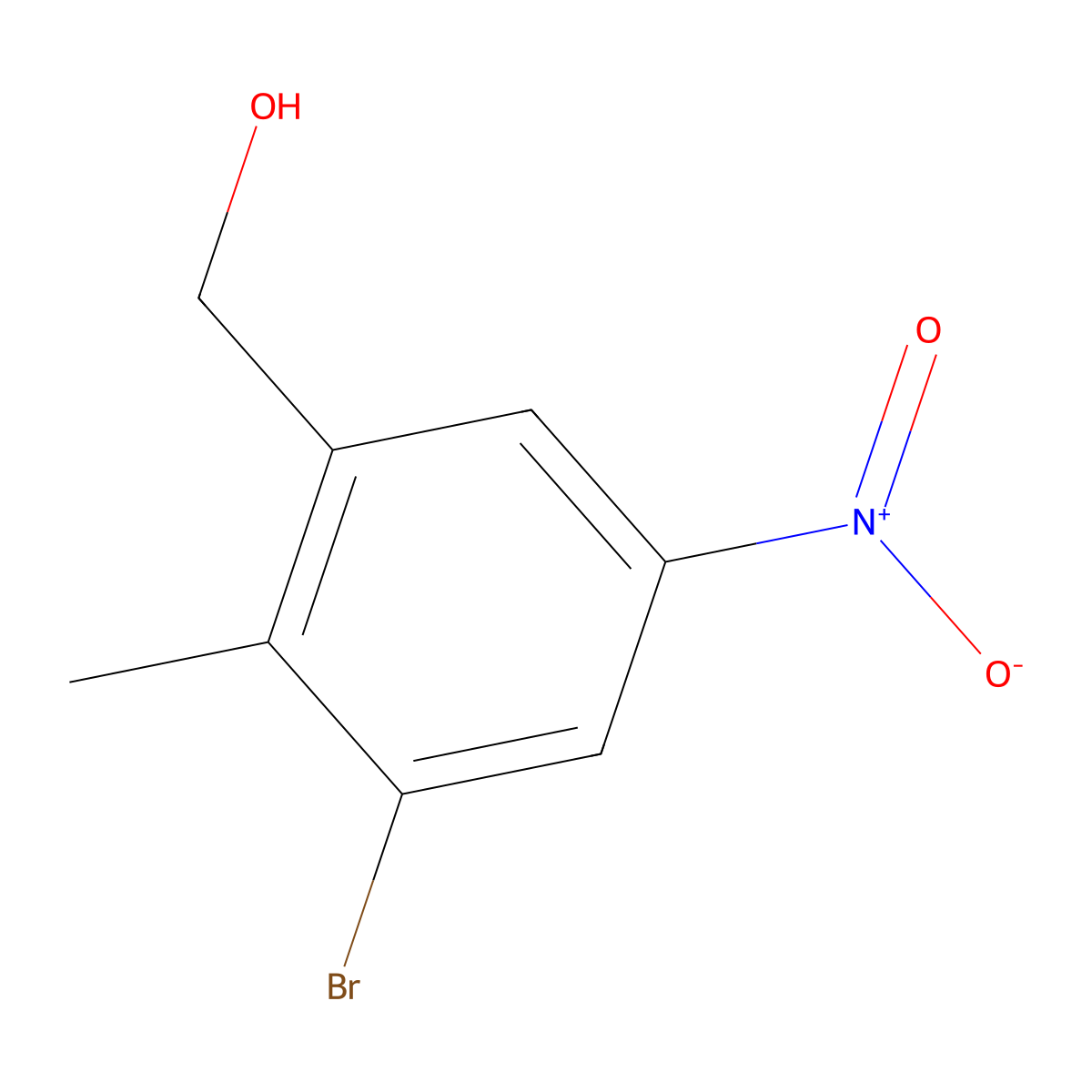 (3-Bromo-2-methyl-5-nitrophenyl)methanol molecular structure, CAS 1805033-17-3