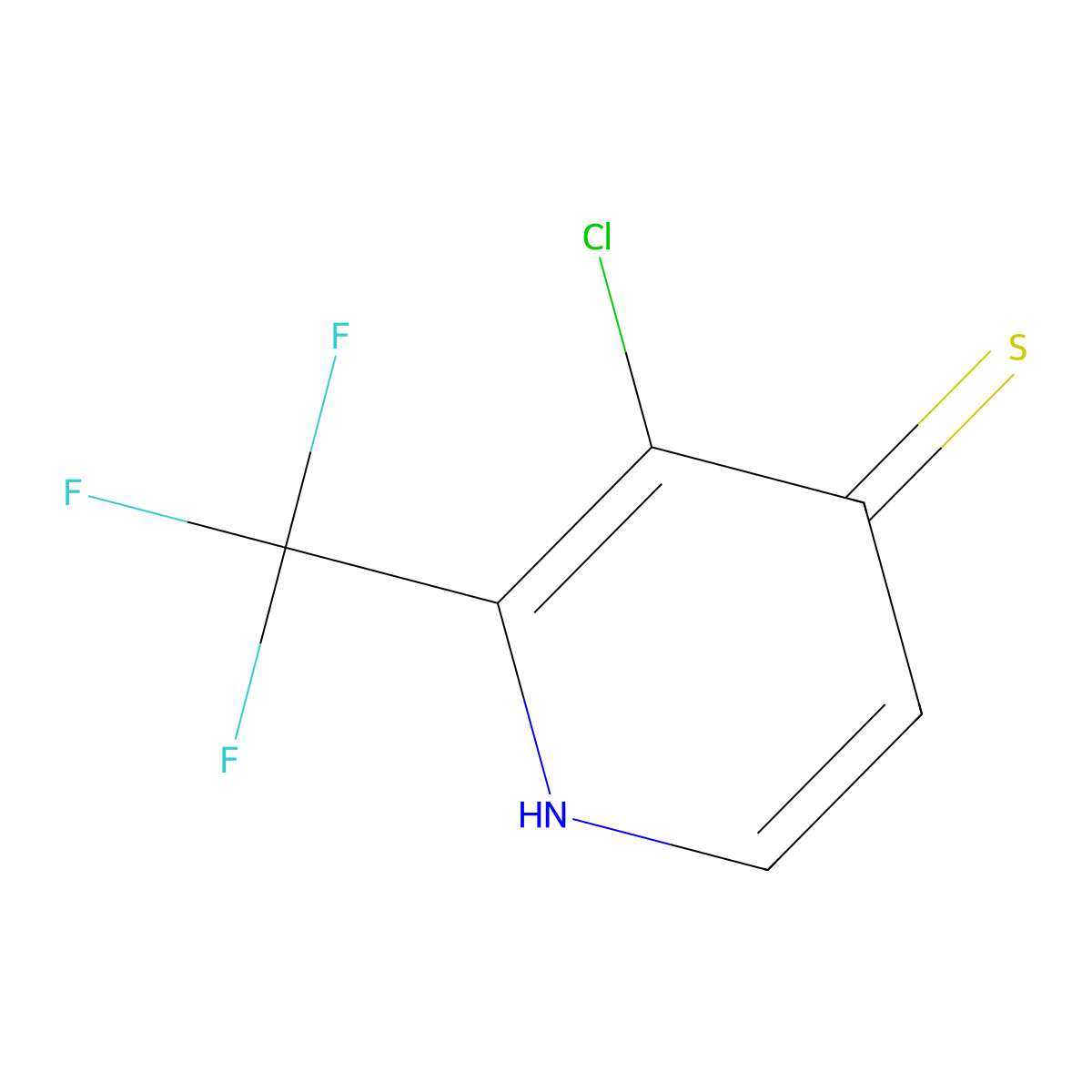 3-Chloro-2-(trifluoromethyl)pyridine-4-thiol molecular structure, CAS 1805038-94-1