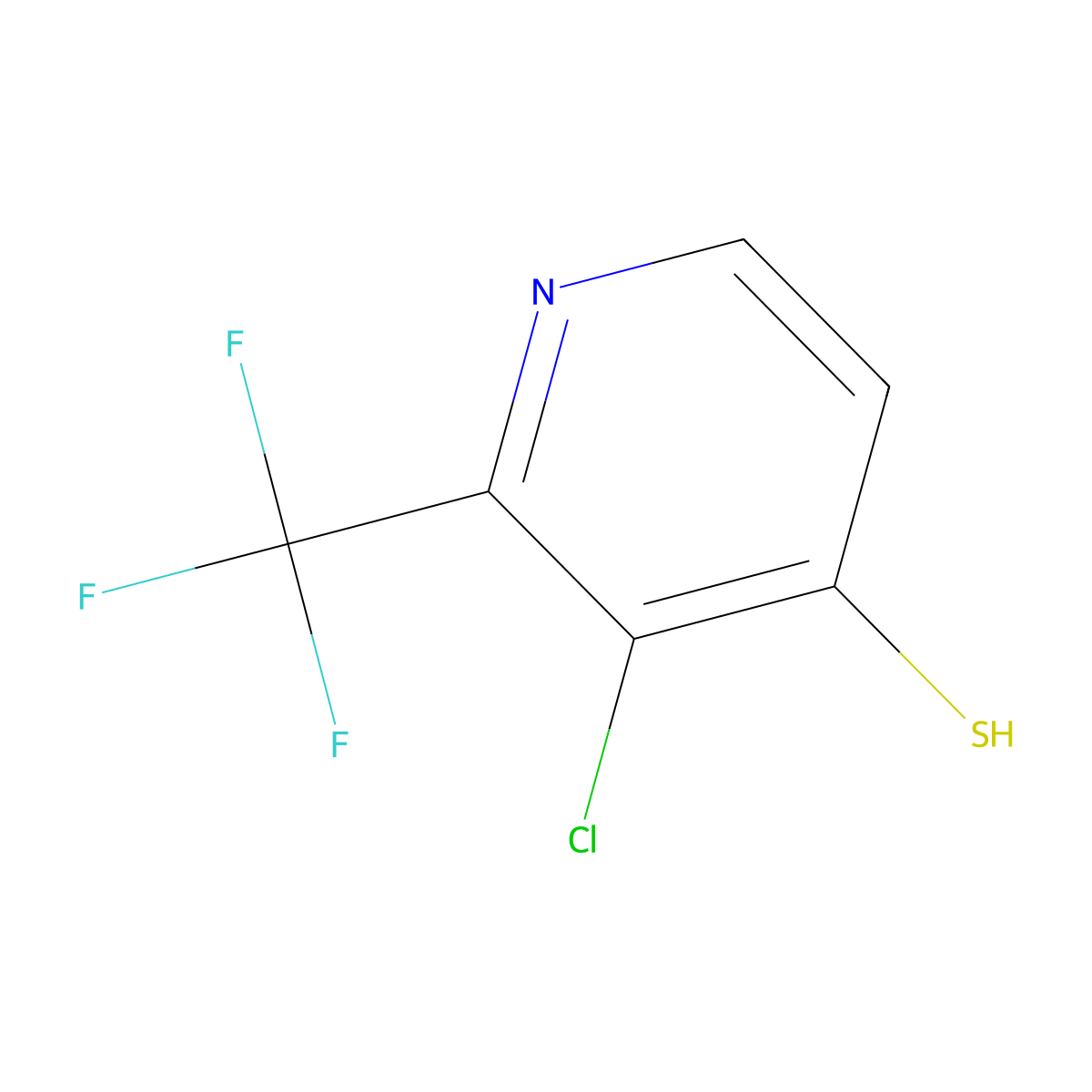3-Chloro-2-(trifluoromethyl)pyridine-4-thiol molecular structure, CAS 1805038-94-1