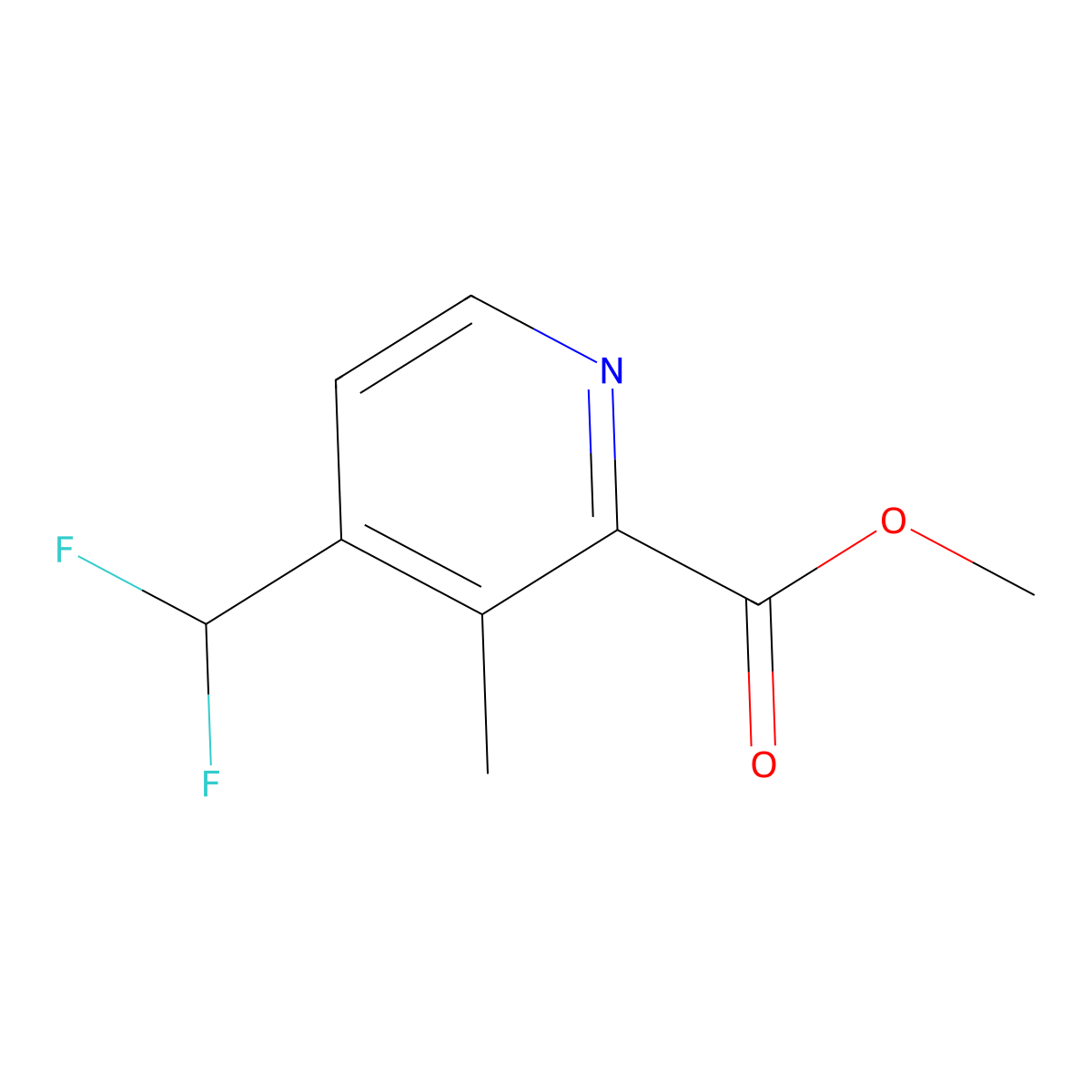 Methyl 4-(difluoromethyl)-3-methylpicolinate molecular structure, CAS 1805041-10-4