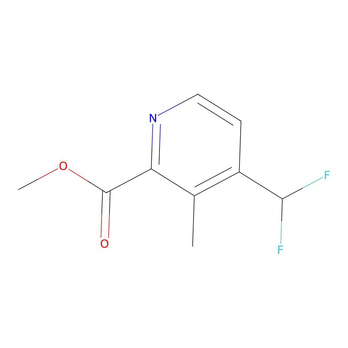 Methyl 4-(difluoromethyl)-3-methylpicolinate molecular structure, CAS 1805041-10-4