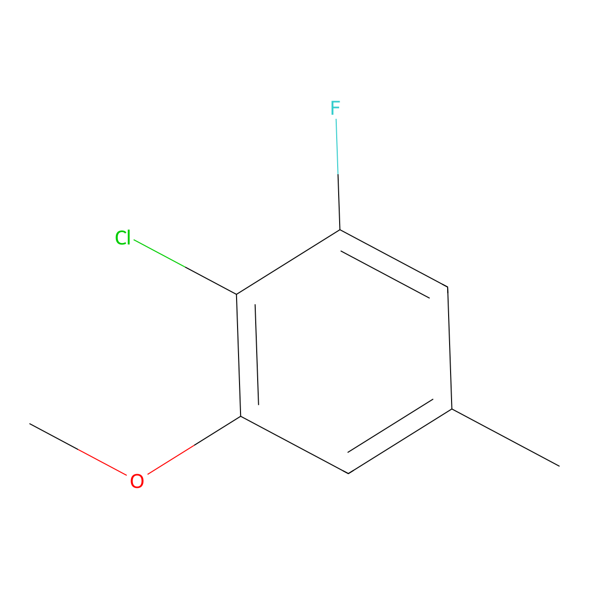 2-Chloro-1-fluoro-3-methoxy-5-methylbenzene molecular structure, CAS 1805041-54-6