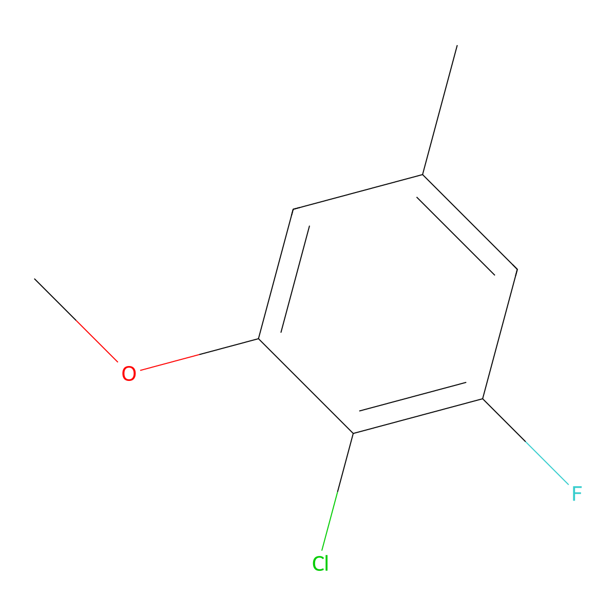 2-Chloro-1-fluoro-3-methoxy-5-methylbenzene molecular structure, CAS 1805041-54-6
