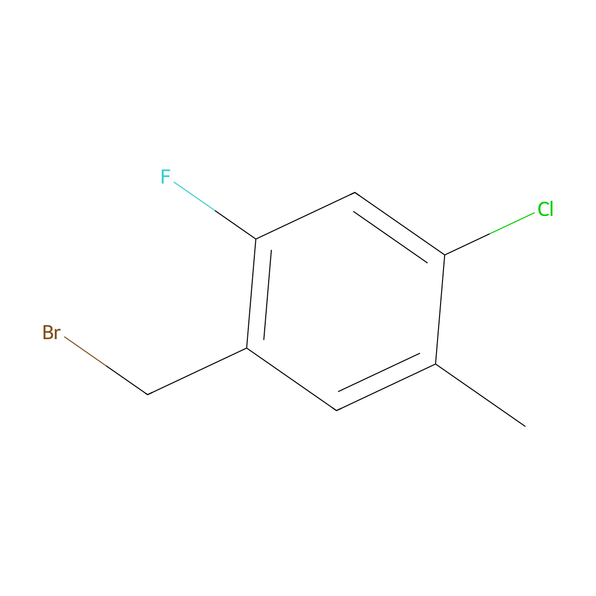 4-Chloro-2-fluoro-5-methylbenzyl bromide molecular structure, CAS 1805042-29-8