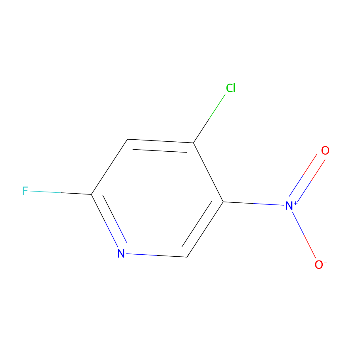 4-Chloro-2-fluoro-5-nitropyridine molecular structure, CAS 1805043-12-2