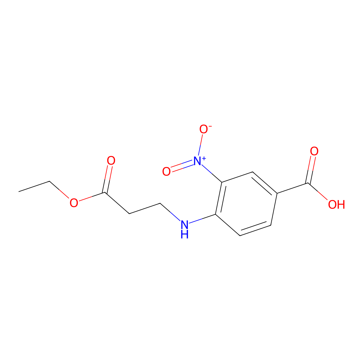 4-(3-Ethoxy-3-oxopropylamino)-3-nitrobenzoic acid molecular structure, CAS 180505-97-9