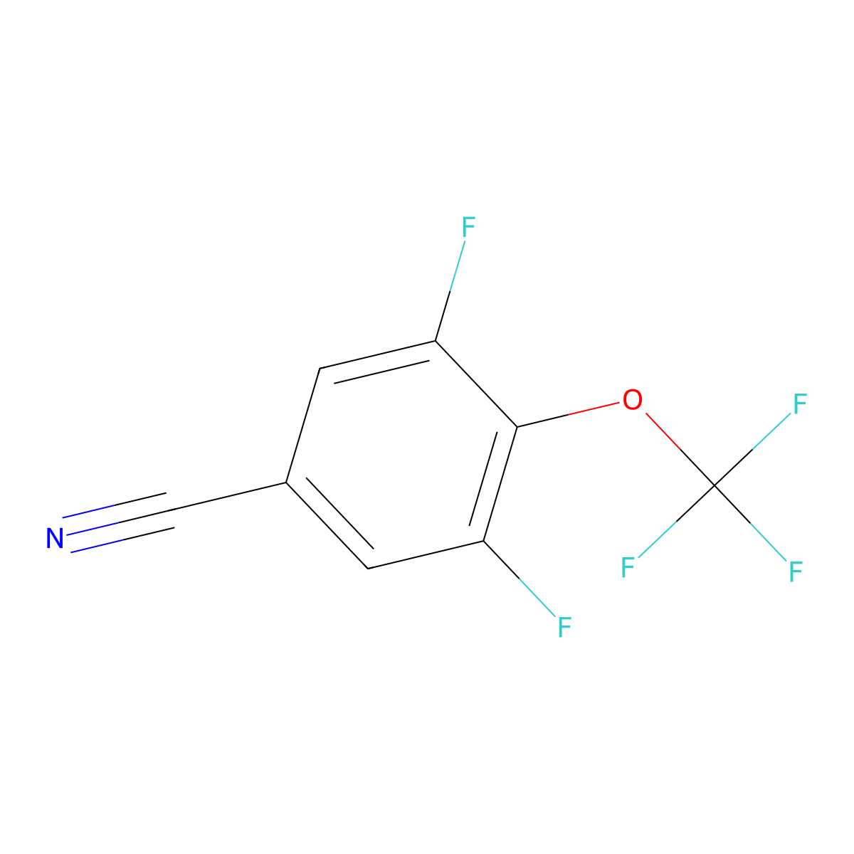 3,5-Difluoro-4-(trifluoromethoxy)benzonitrile molecular structure, CAS 1805056-83-0