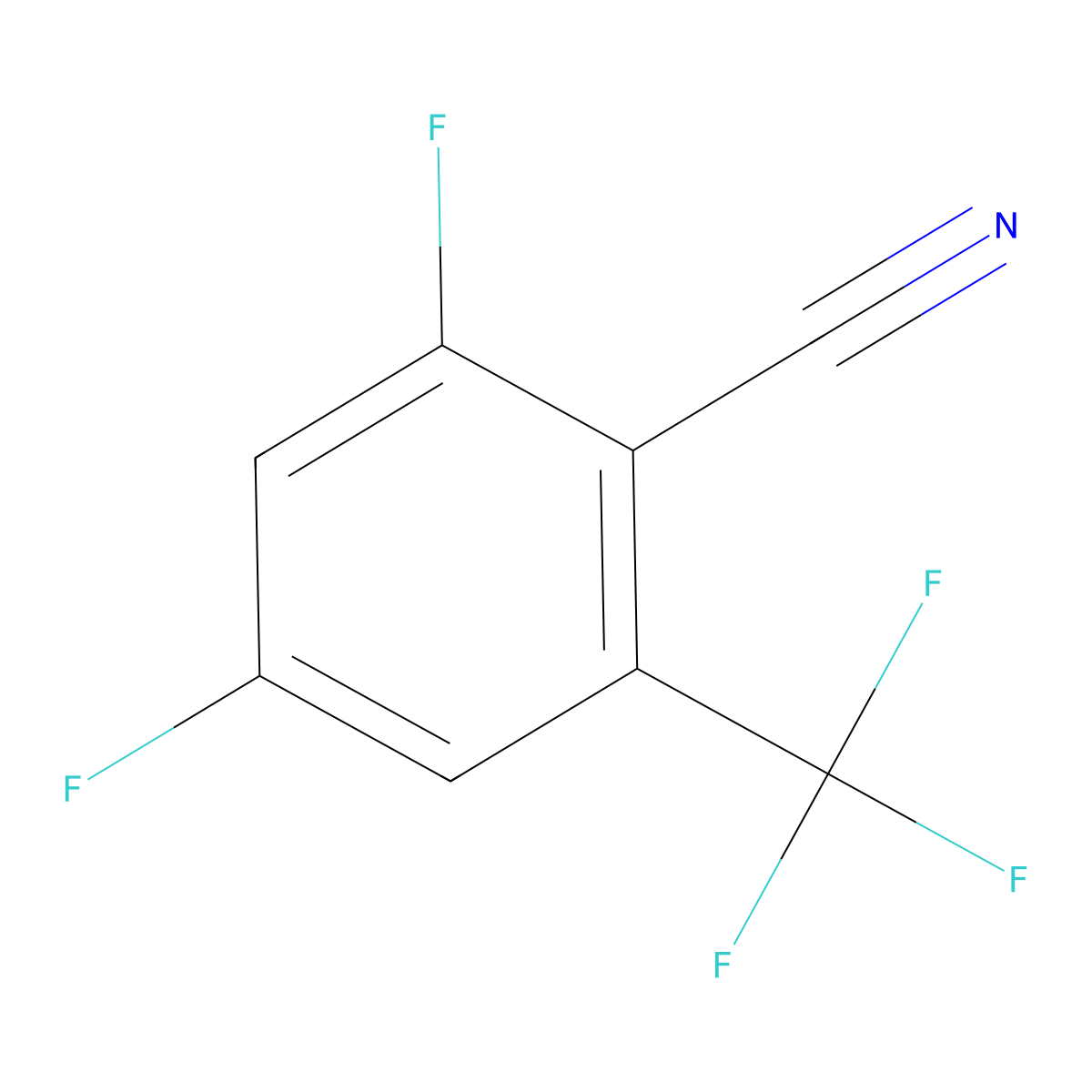 2,4-Difluoro-6-(trifluoromethyl)benzonitrile molecular structure, CAS 1805057-04-8
