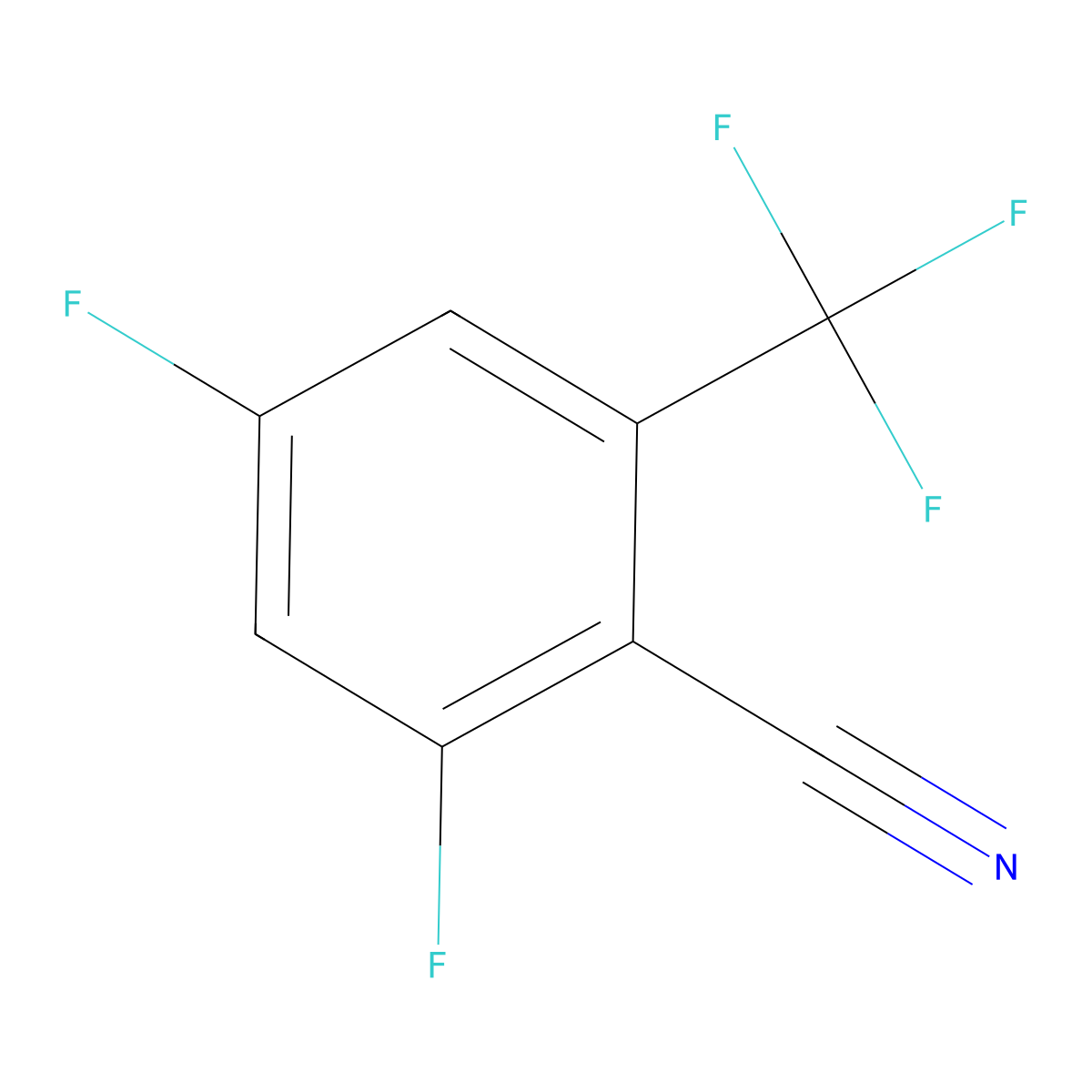 2,4-Difluoro-6-(trifluoromethyl)benzonitrile molecular structure, CAS 1805057-04-8