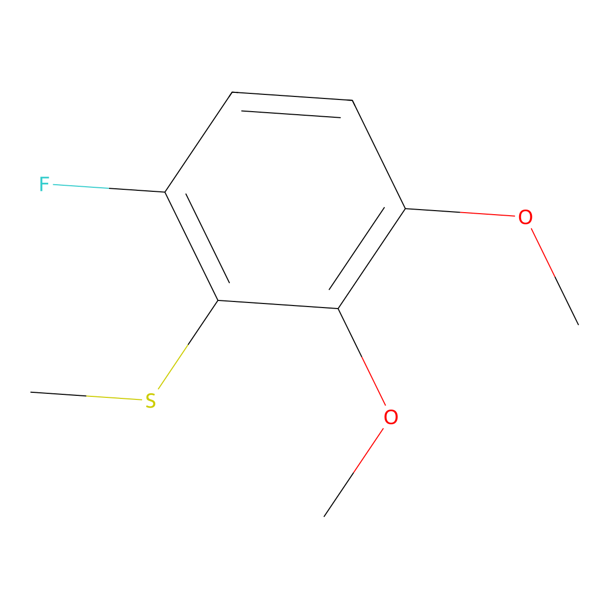 (6-Fluoro-2,3-dimethoxyphenyl)(methyl)sulfane molecular structure, CAS 1805064-34-9