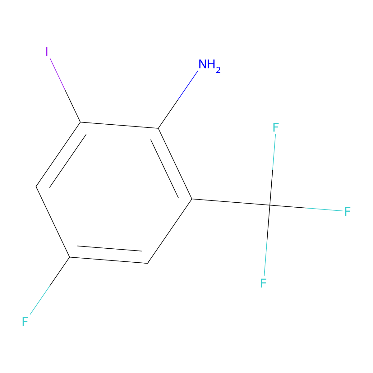 4-Fluoro-2-iodo-6-(trifluoromethyl)aniline molecular structure, CAS 1805064-86-1