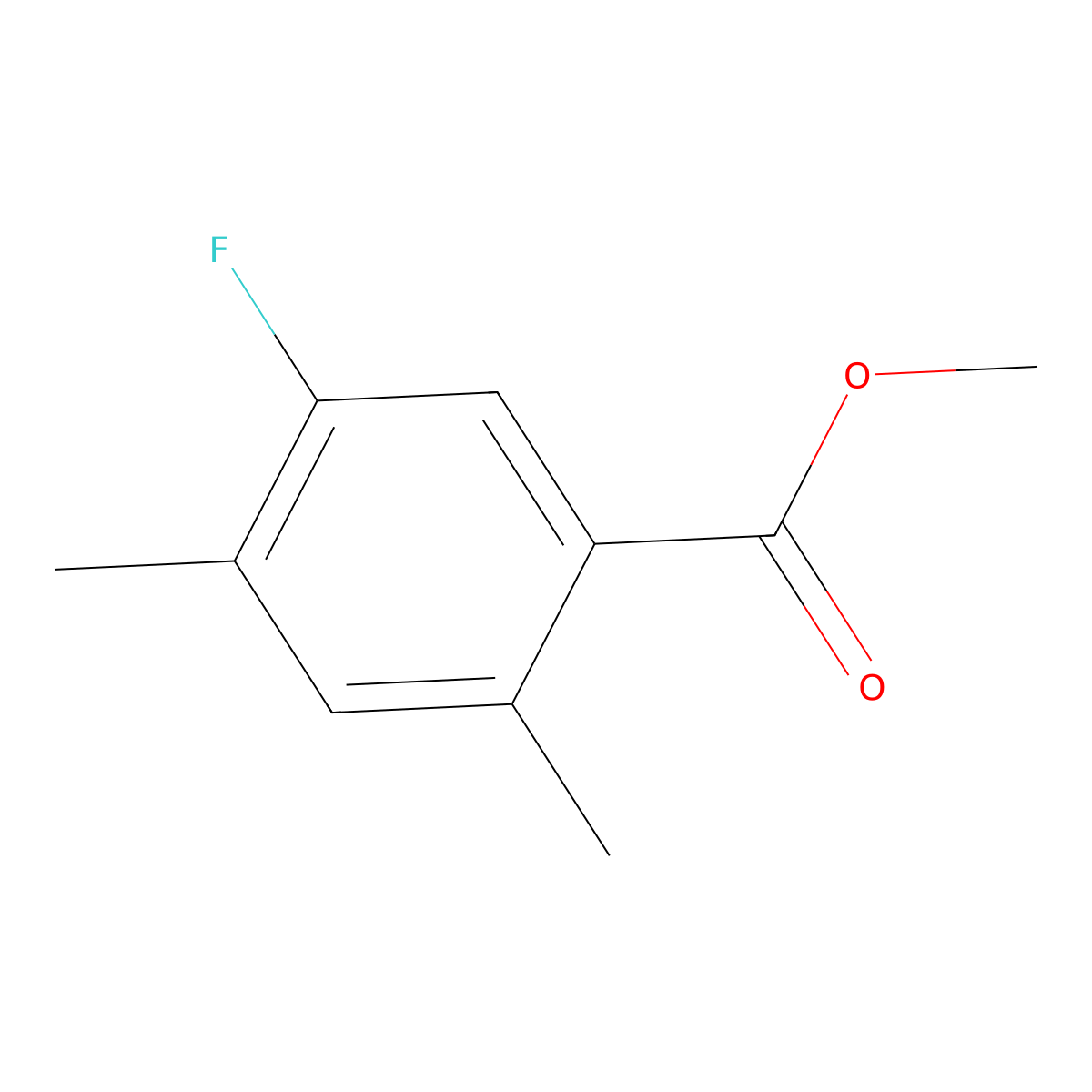 Methyl 2,4-dimethyl-5-fluorobenzoate molecular structure, CAS 1805064-97-4