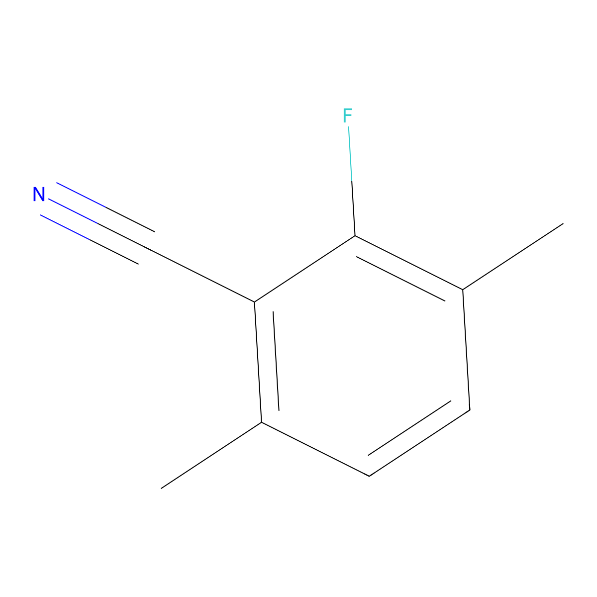 2-Fluoro-3,6-dimethylbenzonitrile molecular structure, CAS 1805065-06-8