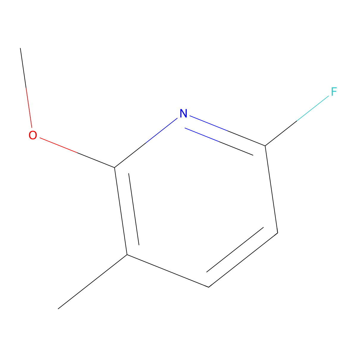 6-Fluoro-2-methoxy-3-methylpyridine molecular structure, CAS 1805065-43-3