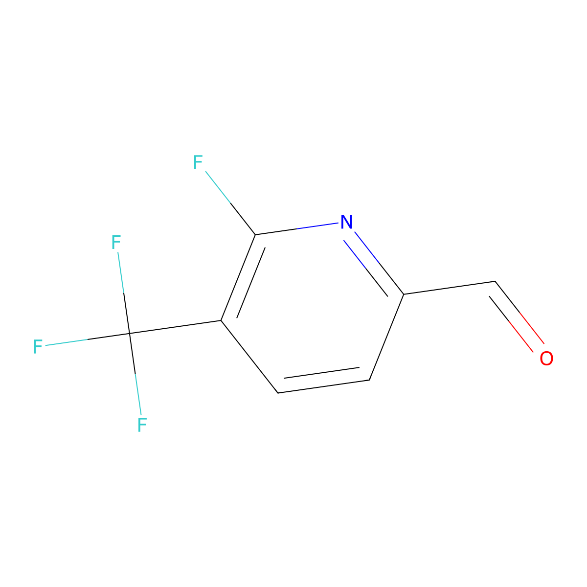 6-Fluoro-5-(trifluoromethyl)pyridine-2-carbaldehyde molecular structure, CAS 1805069-58-2