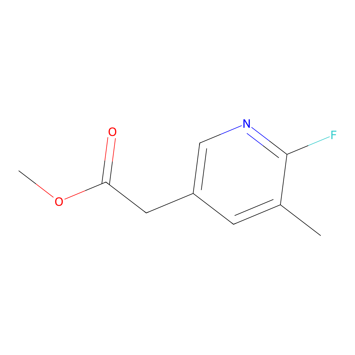 Methyl 2-(6-fluoro-5-methylpyridin-3-yl)acetate molecular structure, CAS 1805070-15-8
