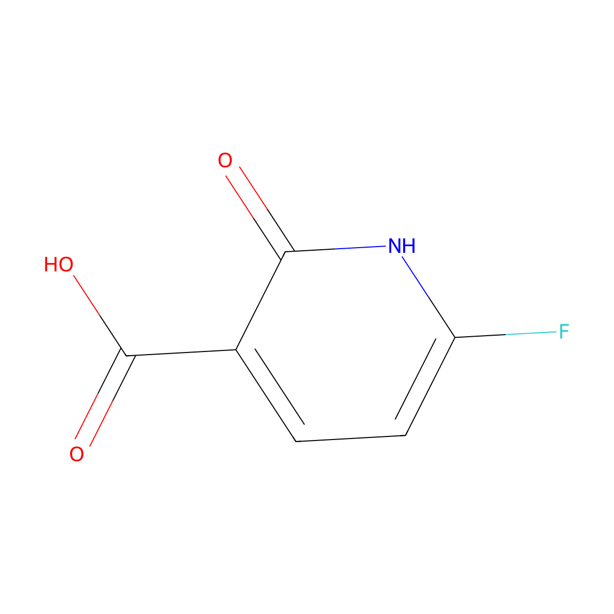 6-fluoro-2-oxo-1H-pyridine-3-carboxylic acid molecular structure, CAS 1805071-30-0