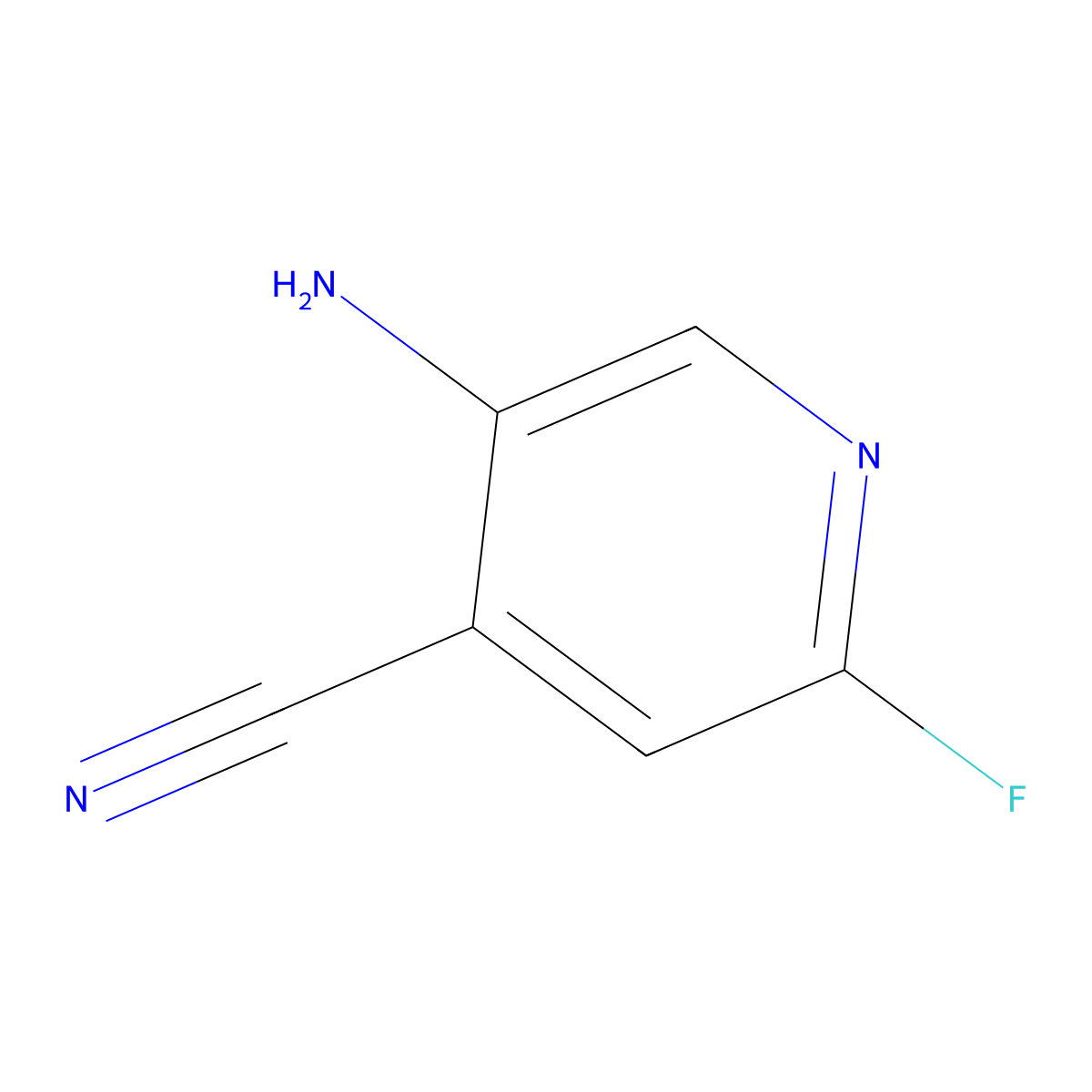 5-Amino-2-fluoroisonicotinonitrile molecular structure, CAS 1805075-60-8