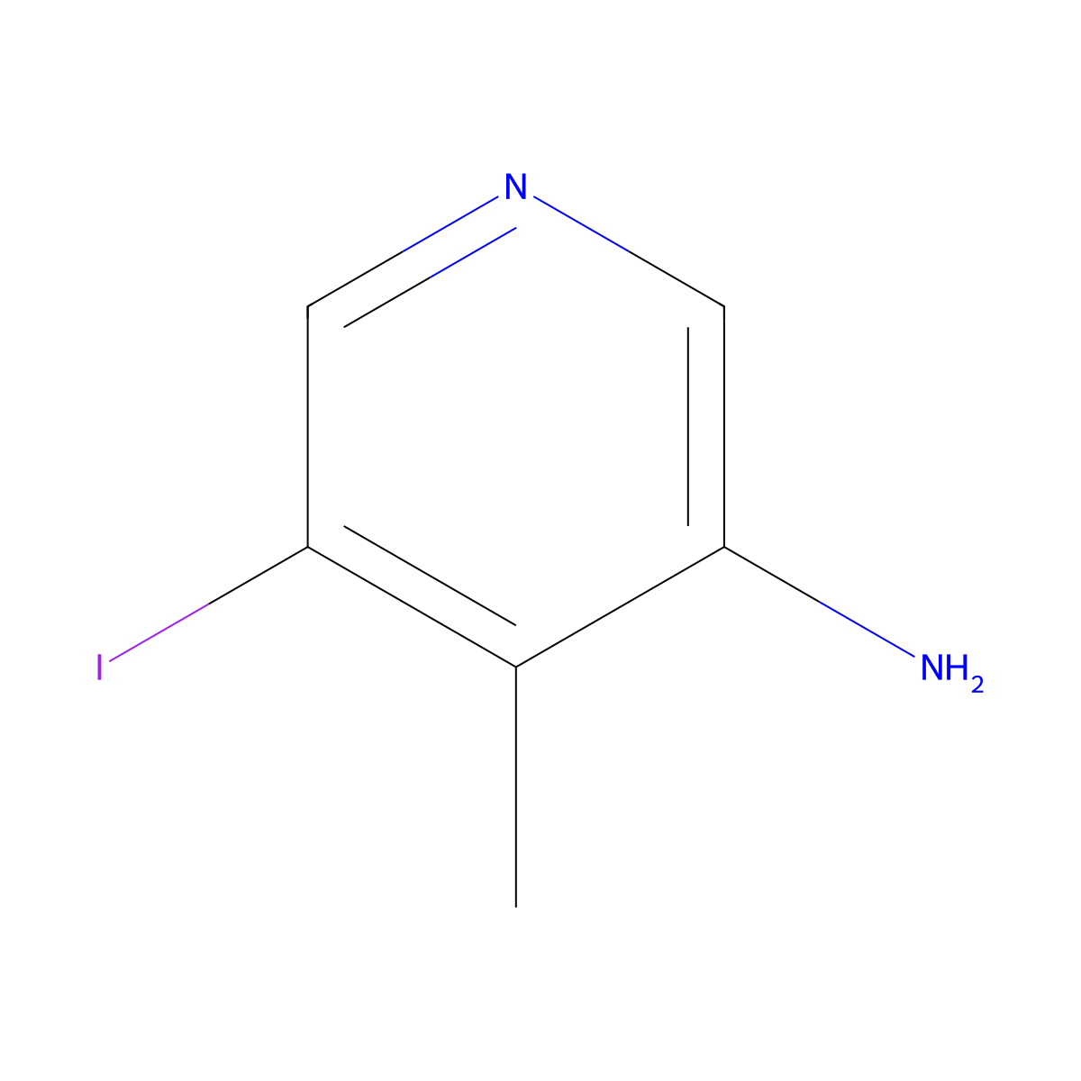 5-Iodo-4-methylpyridin-3-amine molecular structure, CAS 1805077-75-1