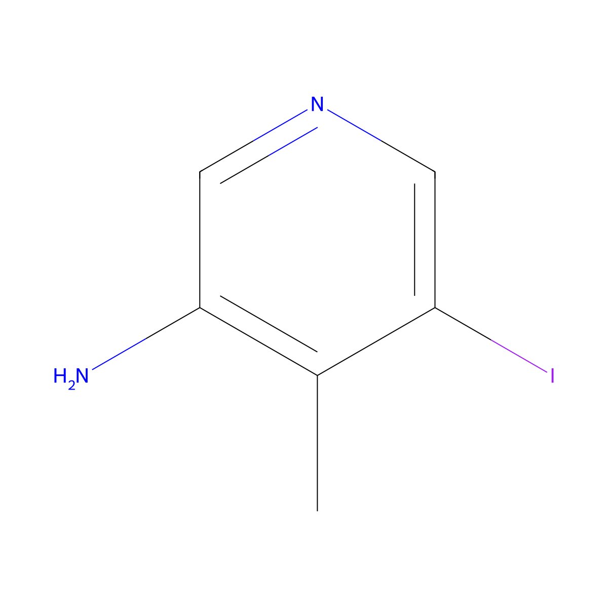 5-Iodo-4-methylpyridin-3-amine molecular structure, CAS 1805077-75-1