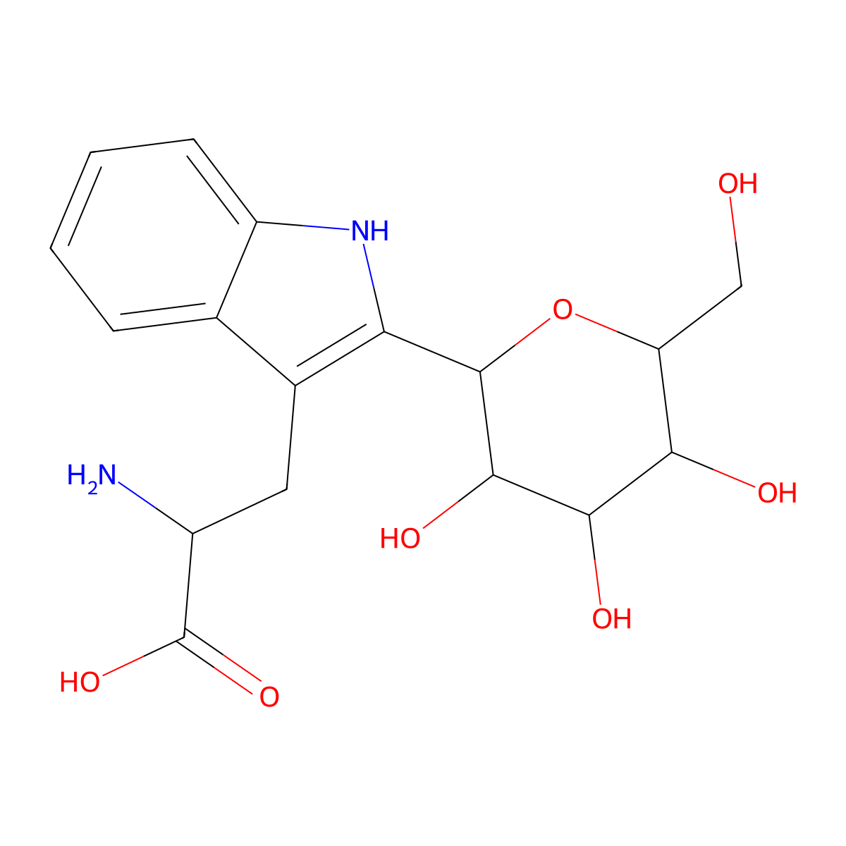 2-(alpha-mannopyranosyl)-L-tryptophan molecular structure, CAS 180509-18-6