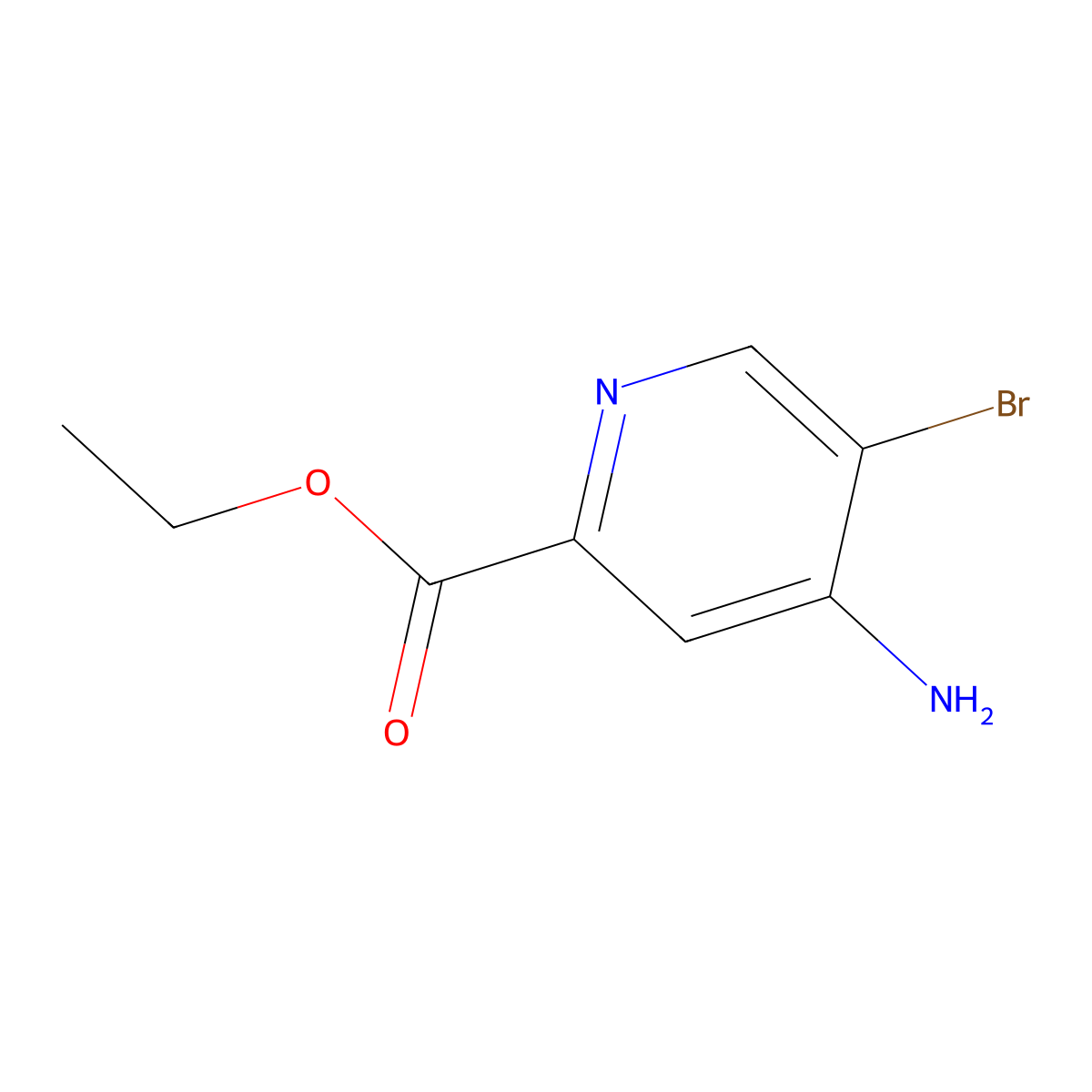 Ethyl 4-amino-5-bromopyridine-2-carboxylate molecular structure, CAS 1805093-12-2