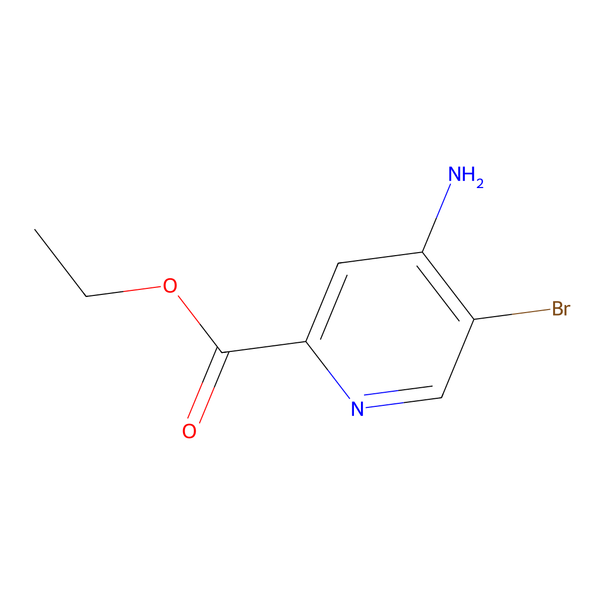 Ethyl 4-amino-5-bromopyridine-2-carboxylate molecular structure, CAS 1805093-12-2