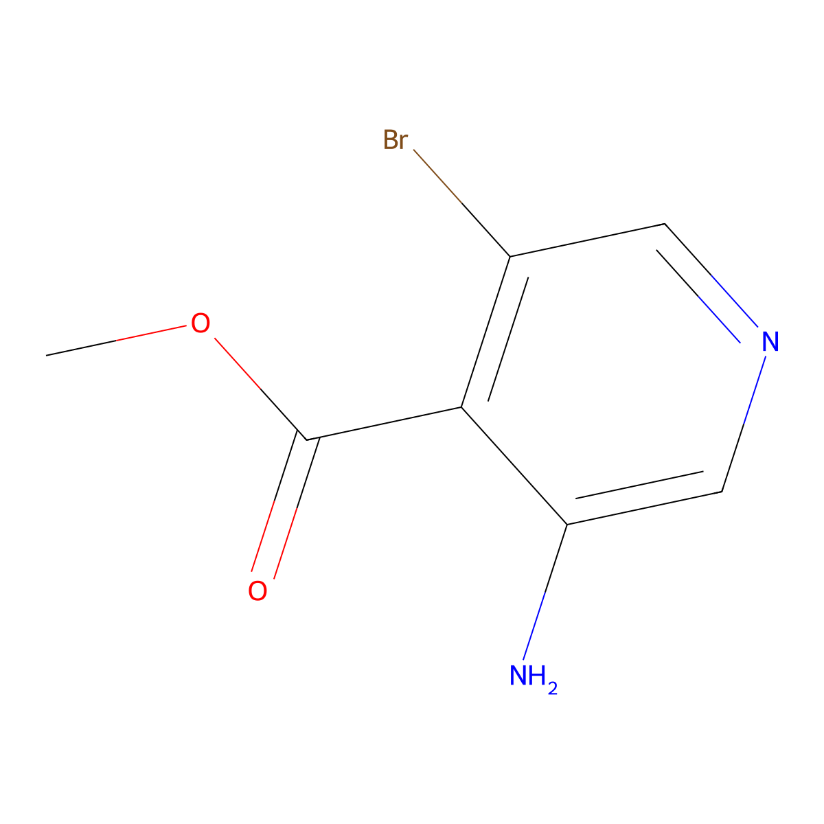 Methyl 3-amino-5-bromoisonicotinate molecular structure, CAS 1805093-20-2