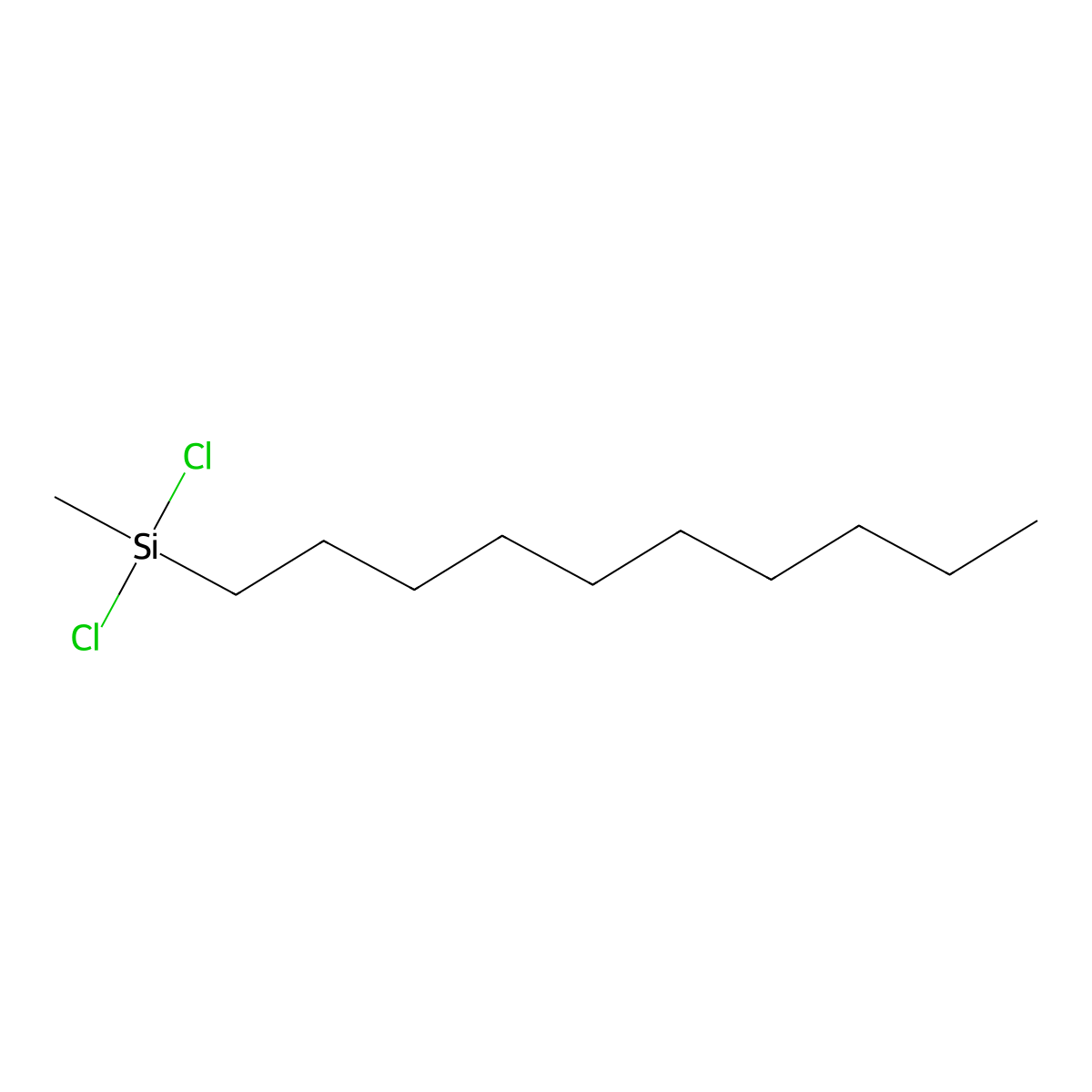 Silane, dichlorodecylmethyl- molecular structure, CAS 18051-88-2