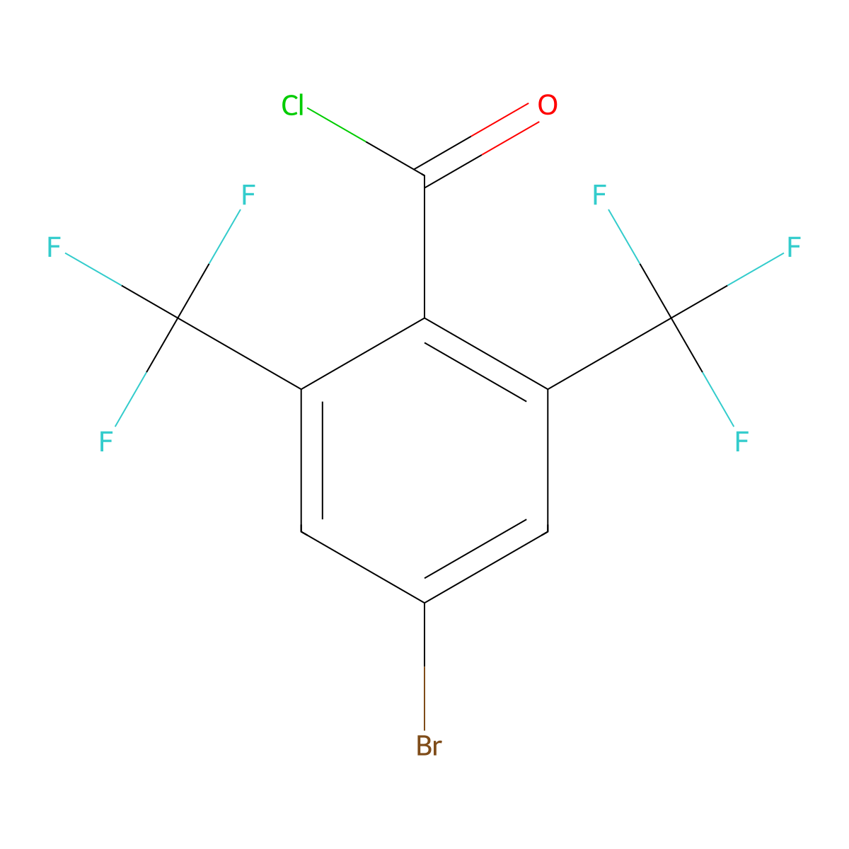 4-Bromo-2,6-bis(trifluoromethyl)benzoyl chloride molecular structure, CAS 1805101-90-9