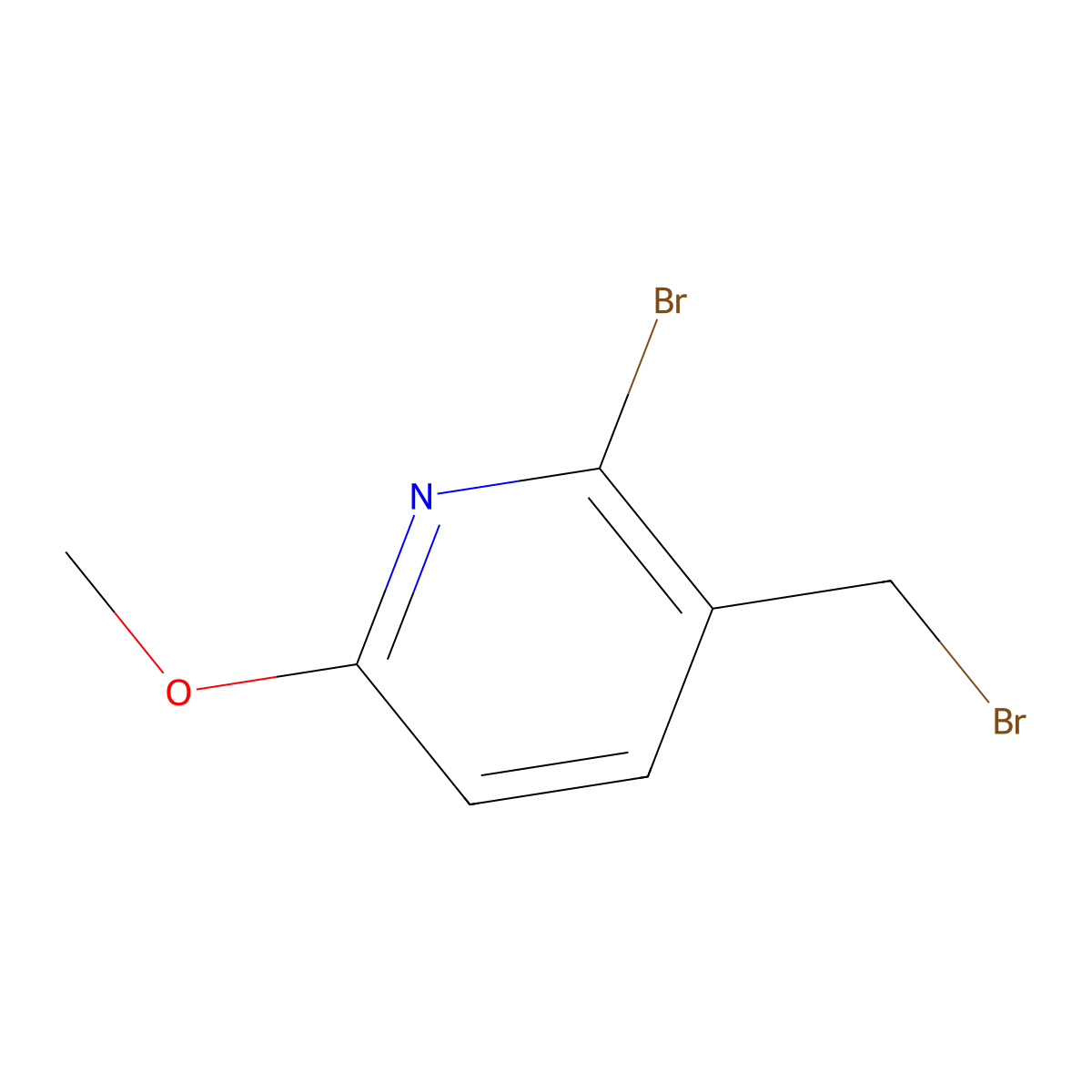 2-Bromo-3-(bromomethyl)-6-methoxypyridine molecular structure, CAS 1805102-95-7