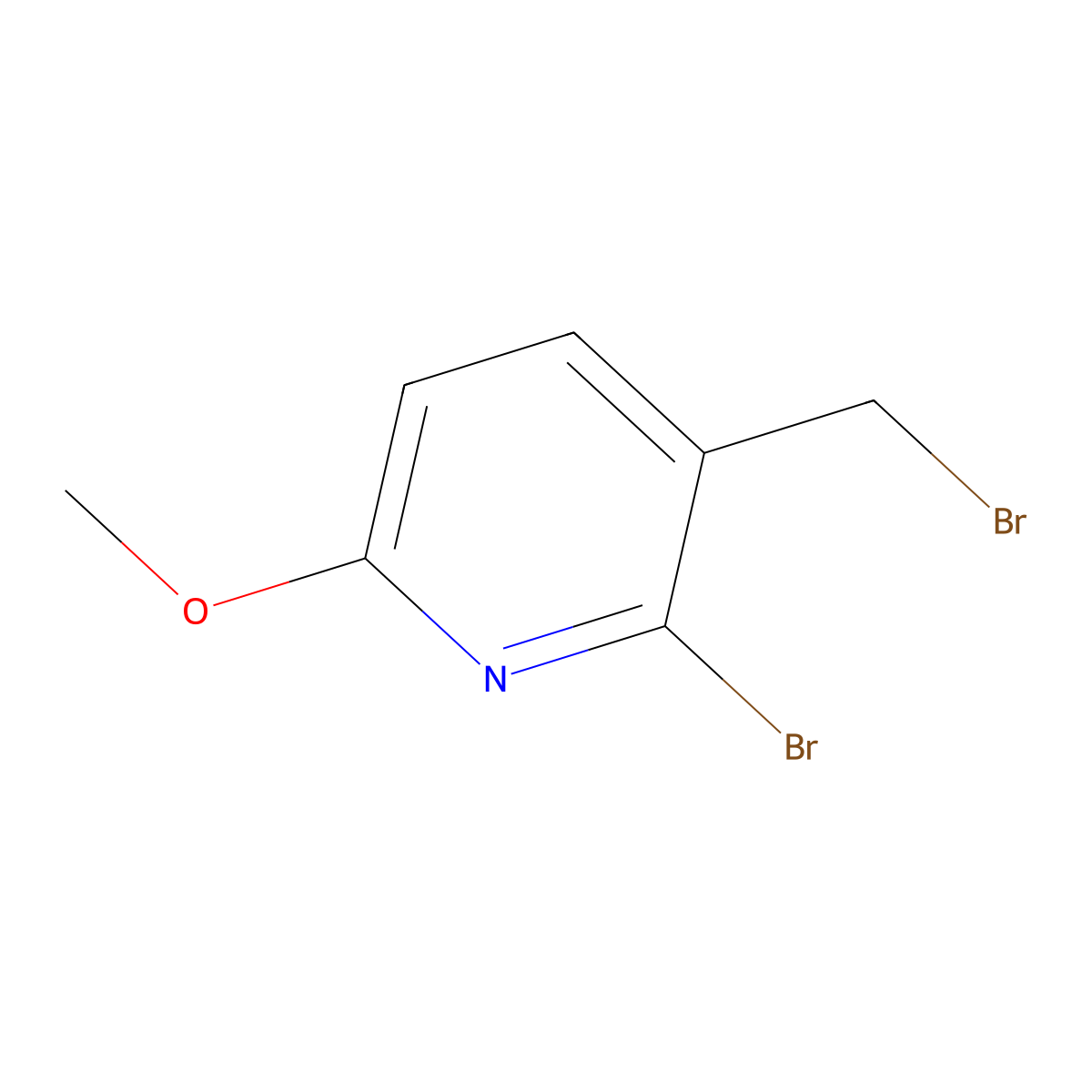 2-Bromo-3-(bromomethyl)-6-methoxypyridine molecular structure, CAS 1805102-95-7