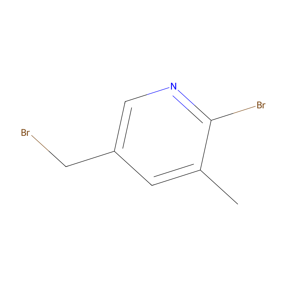 2-Bromo-5-(bromomethyl)-3-methylpyridine molecular structure, CAS 1805103-19-8
