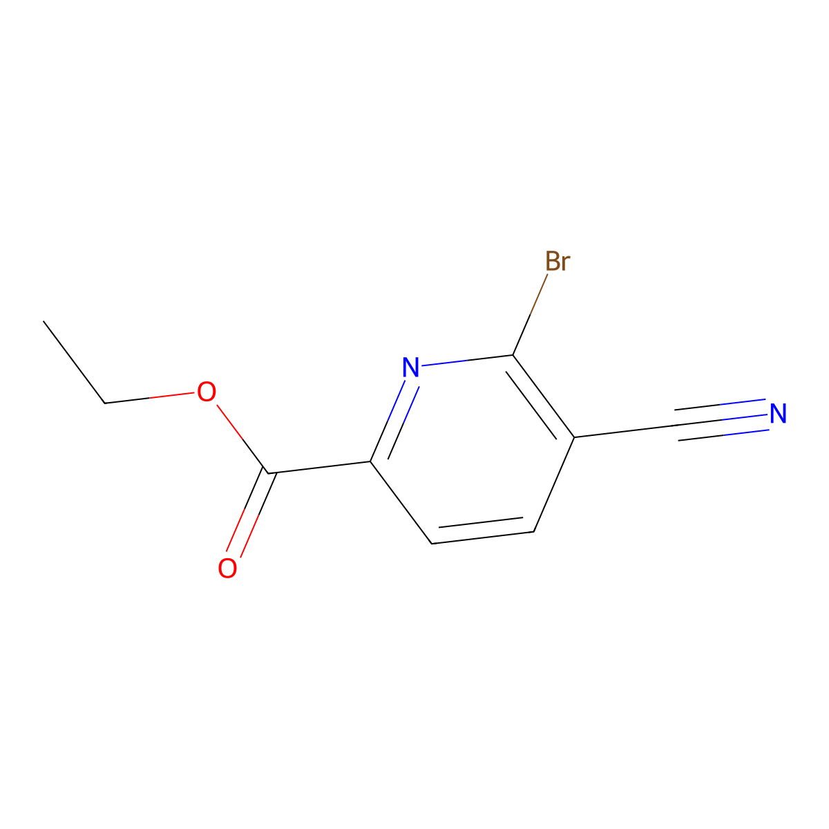 Ethyl 6-bromo-5-cyanopicolinate molecular structure, CAS 1805104-14-6