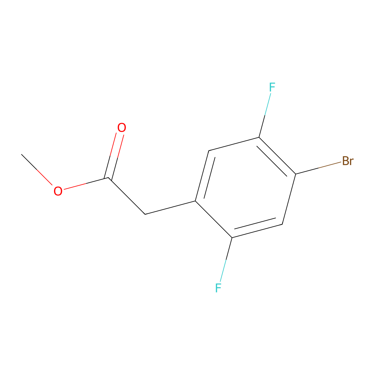 Methyl 2-(4-bromo-2,5-difluorophenyl)acetate molecular structure, CAS 1805105-03-6